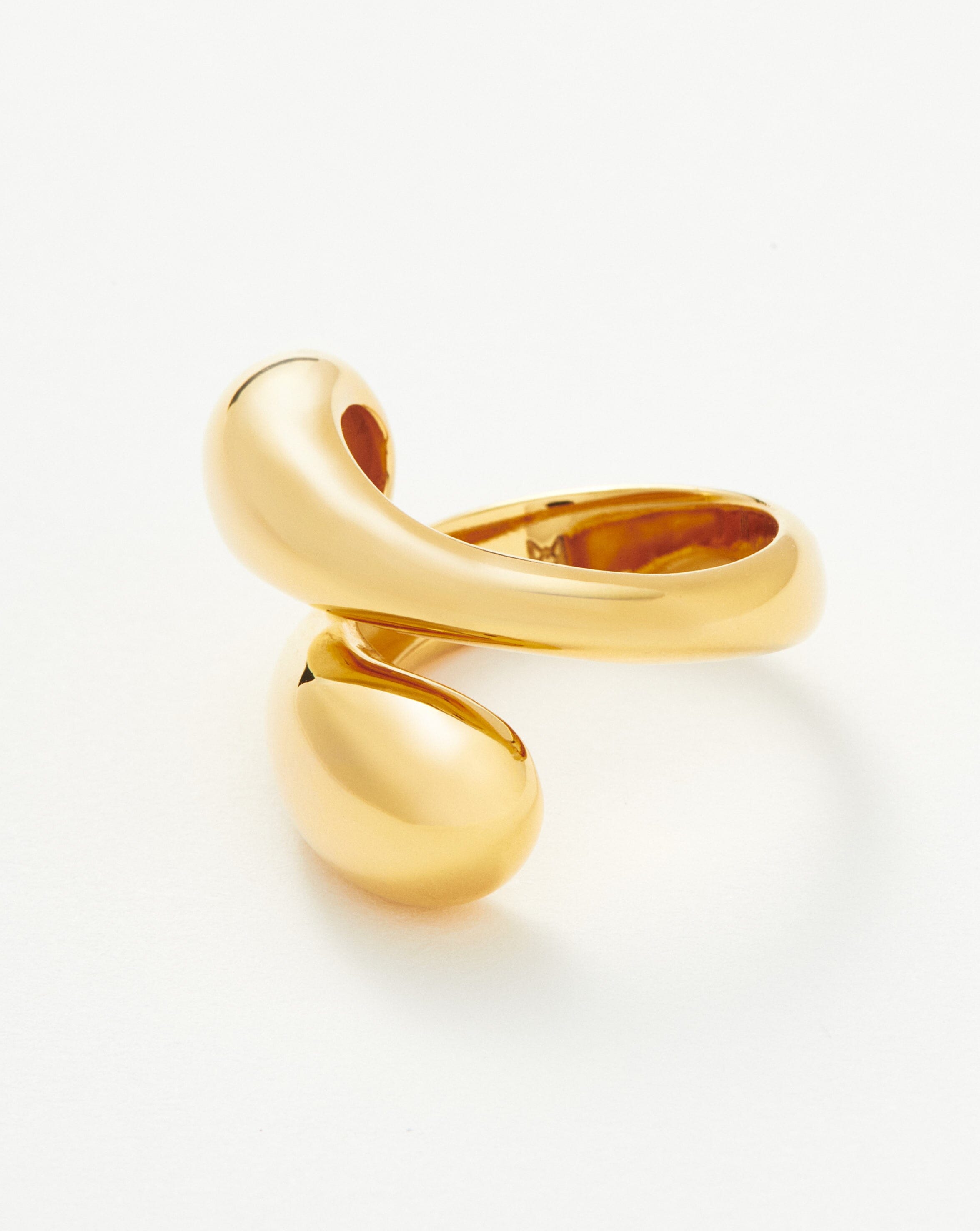 Savi Sculptural Crossover Ring - 18k Gold Vermeil Stackable Band for Women | Elegant Jewelry Gift for Her, Perfect for Weddings, Anniversaries & Everyday Wear
