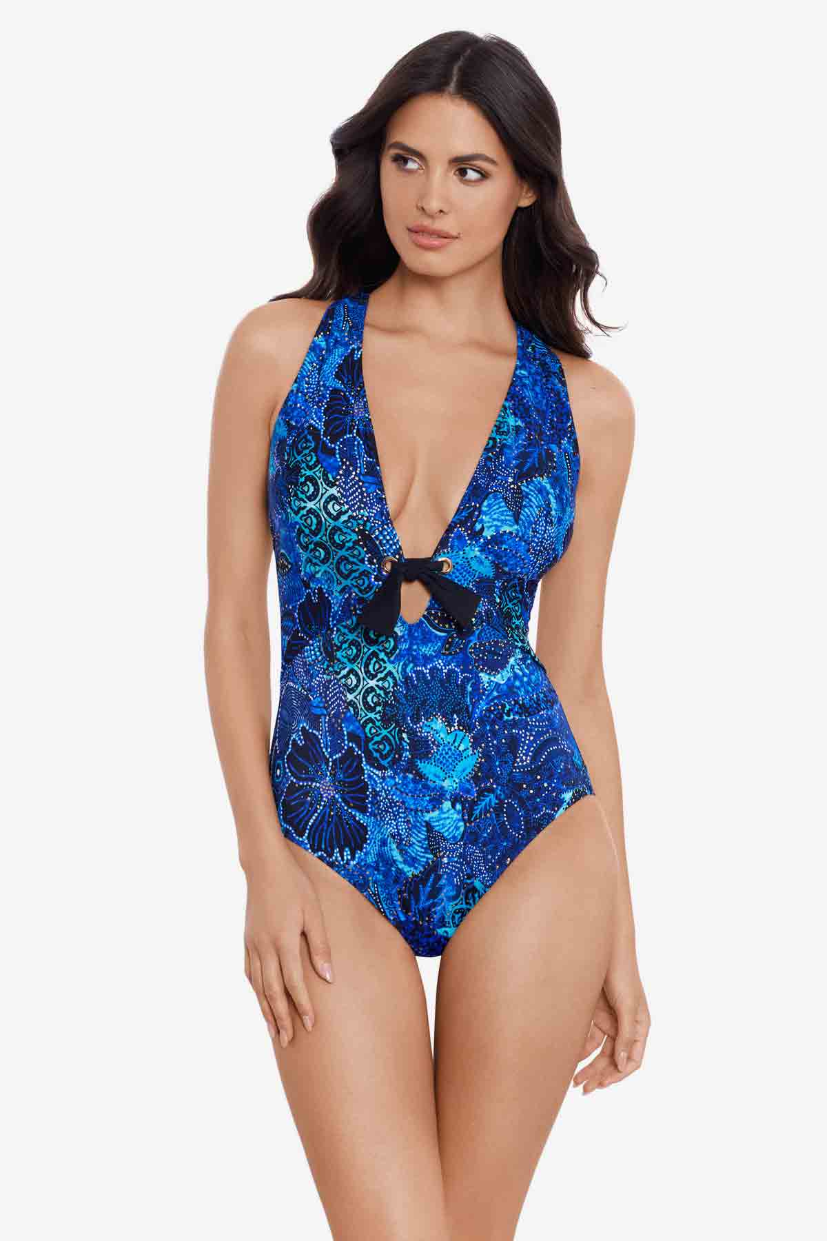 Halle One Piece Swimsuit with Jewel Embellishments - Elegant Nile-Inspired Design for Women | Perfect for Beach Vacations, Pool Parties, and Summer Getaways
