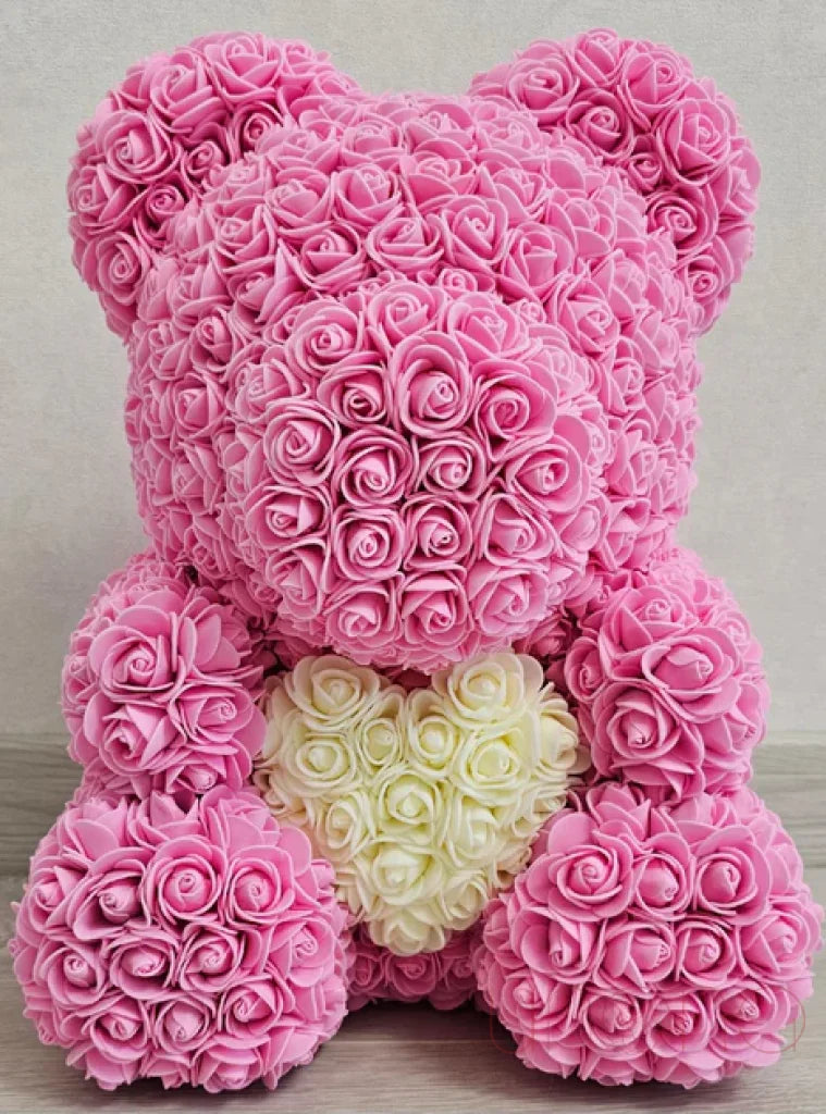 3D Flower Teddy Bear - Handmade Floral Stuffed Animal Gift for Valentine's Day, Birthday & Anniversaries | Perfect for Romantic Surprises, Home Decor & Nursery Room