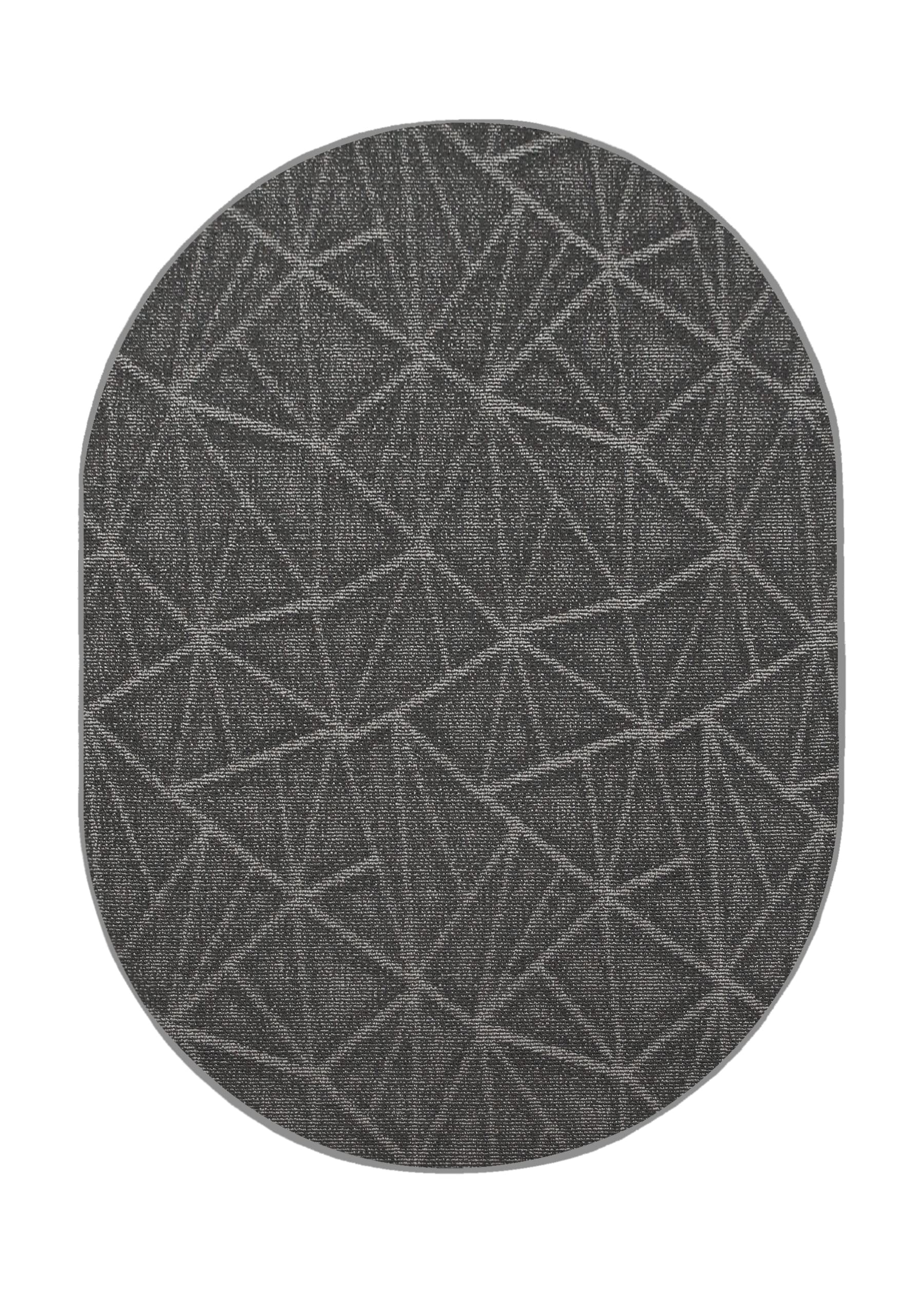 Modern Indoor/Outdoor Commercial Gray Rug 5' x 7' Oval - Durable Area Rug for Living Room, Entryway, Events & Kids - Made in USA | Perfect for Home Decor, Office Spaces & High-Traffic Areas