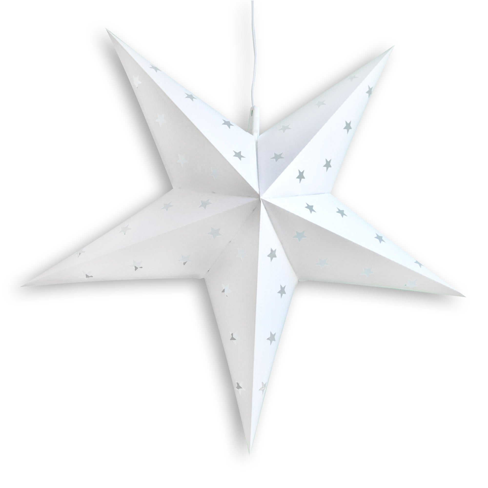 24-Pack White Weatherproof Star Lanterns - Outdoor Hanging Decoration for Garden, Patio, Party & Christmas Decor