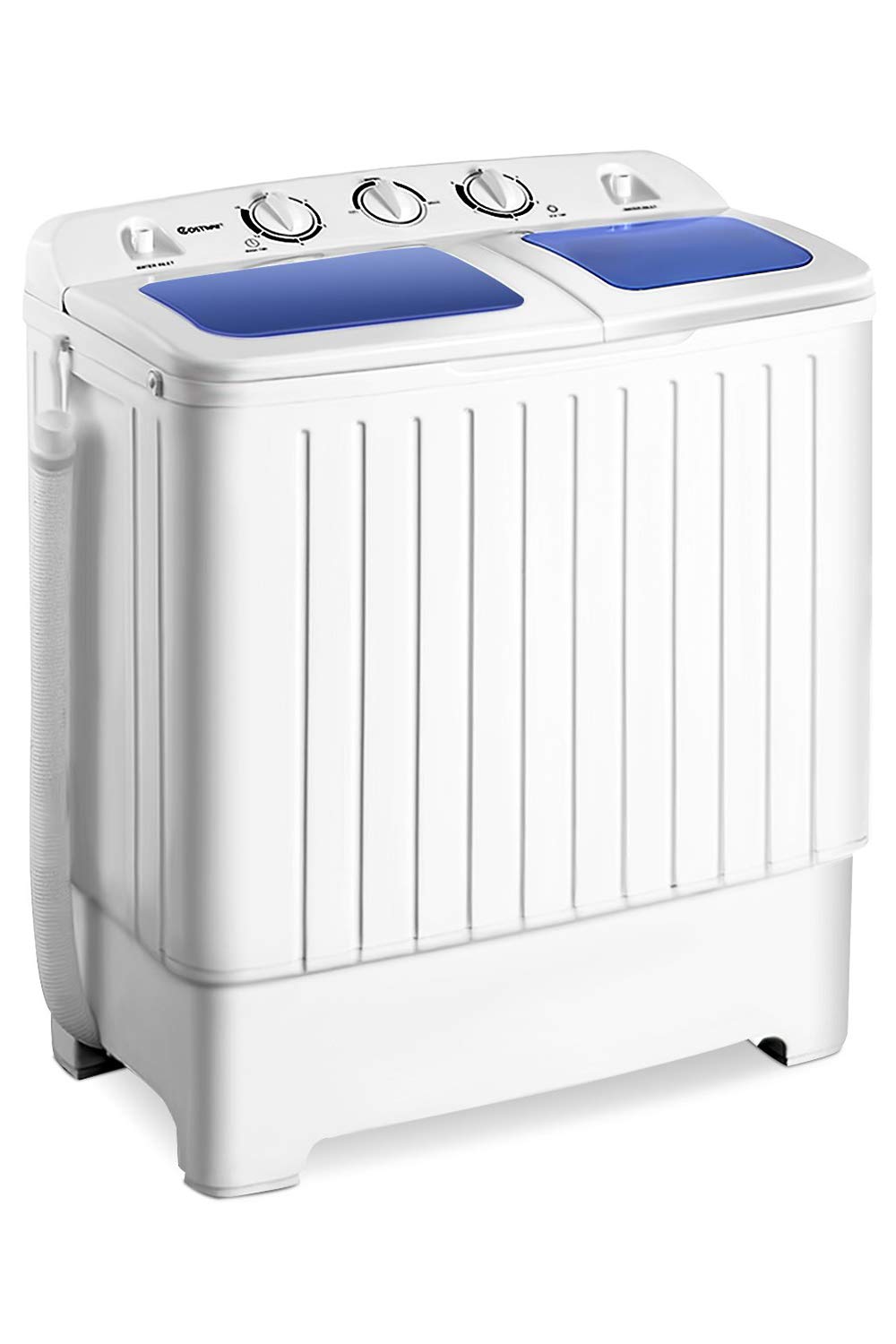 Giantex 20lbs Portable Twin Tub Washing Machine - Compact Mini Washer & Spinner for Apartments, Camping, RVs - Blue & White | Perfect for Small Spaces, Travel & Off-Grid Living