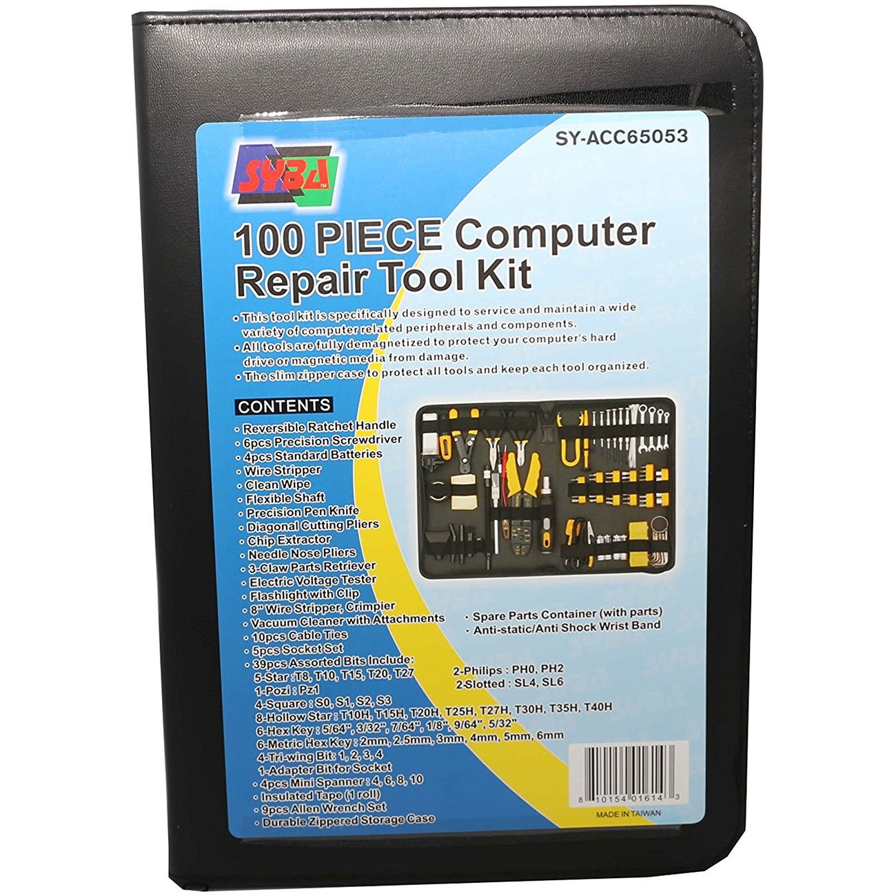 100-Piece Professional Computer Technician Tool Kit for PC Repair, Wiring, Cleaning & Testing | Essential Electronics Maintenance Tools for IT Professionals & DIY Enthusiasts | Perfect for Home, Office & Workshop Use