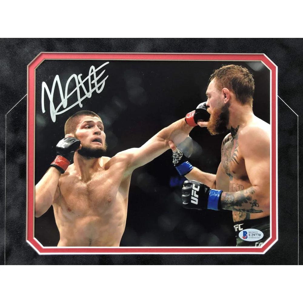Authentic Khabib Nurmagomedov Hand-Signed UFC 8x10 Photo Collage with BAS COA - Perfect for MMA Memorabilia Collectors & Sports Fans