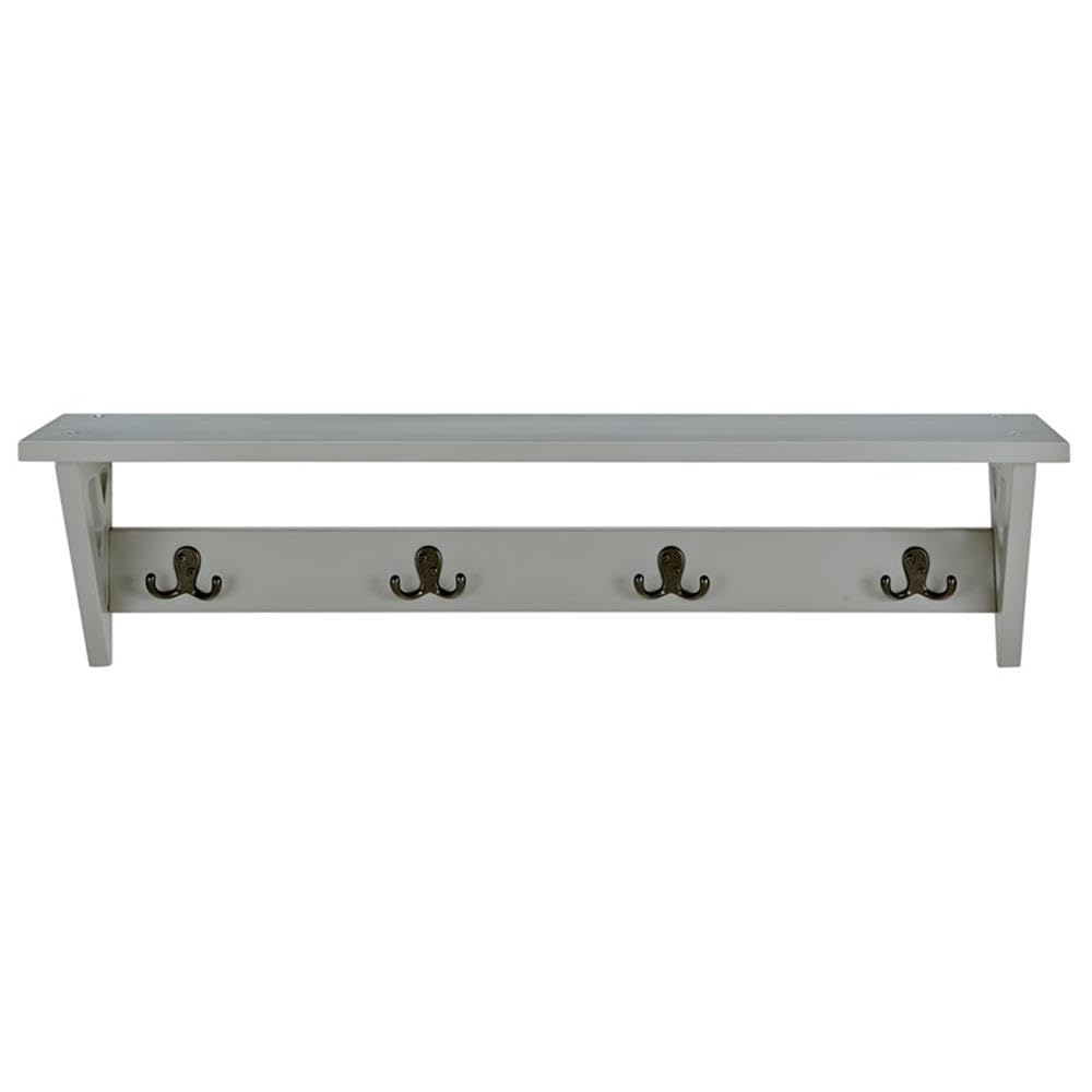 36-inch Coventry Open-Design Coat Hook & Bench Hall Tree Set - Traditional, Modern & Cottage Style Entryway Organizer with 4 Double Hooks & Shelf - Perfect for Entryways, Laundry Rooms & Mudrooms - Easy Assembly Home Storage Solution
