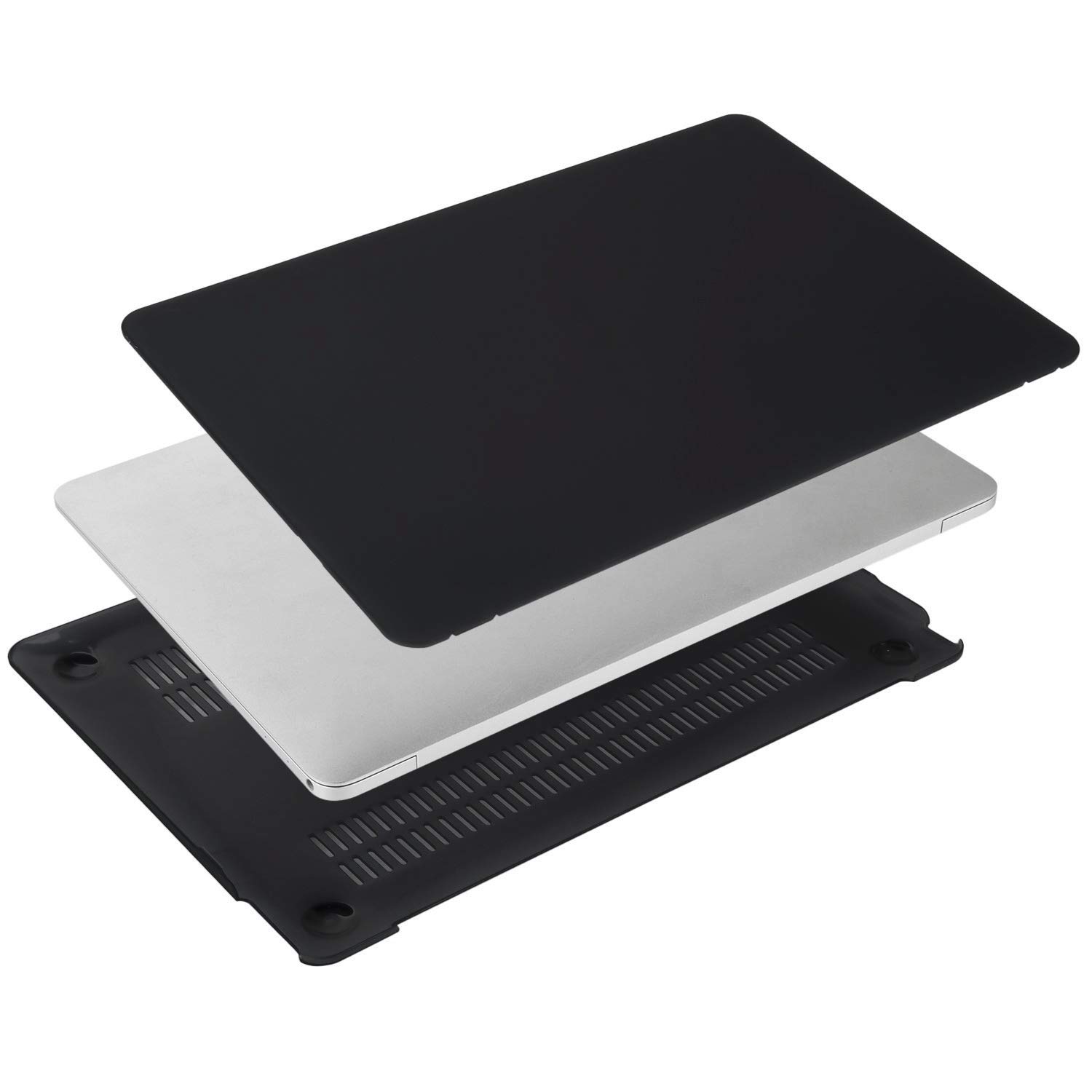 MOSISO Hard Shell Case for MacBook 12-inch Retina Display (A1534, 2015-2017) - Protective Plastic Cover with Keyboard Skin in Black | Perfect for Travel, Work & School Use