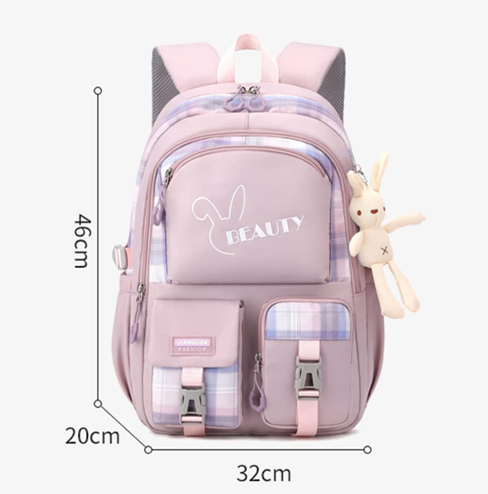 Stylish 15.6 Inch Anti-Theft Laptop Backpack for Women - Pink College Bookbag with USB Charging Port, Large Capacity Travel Daypack for Work, School & Commuting