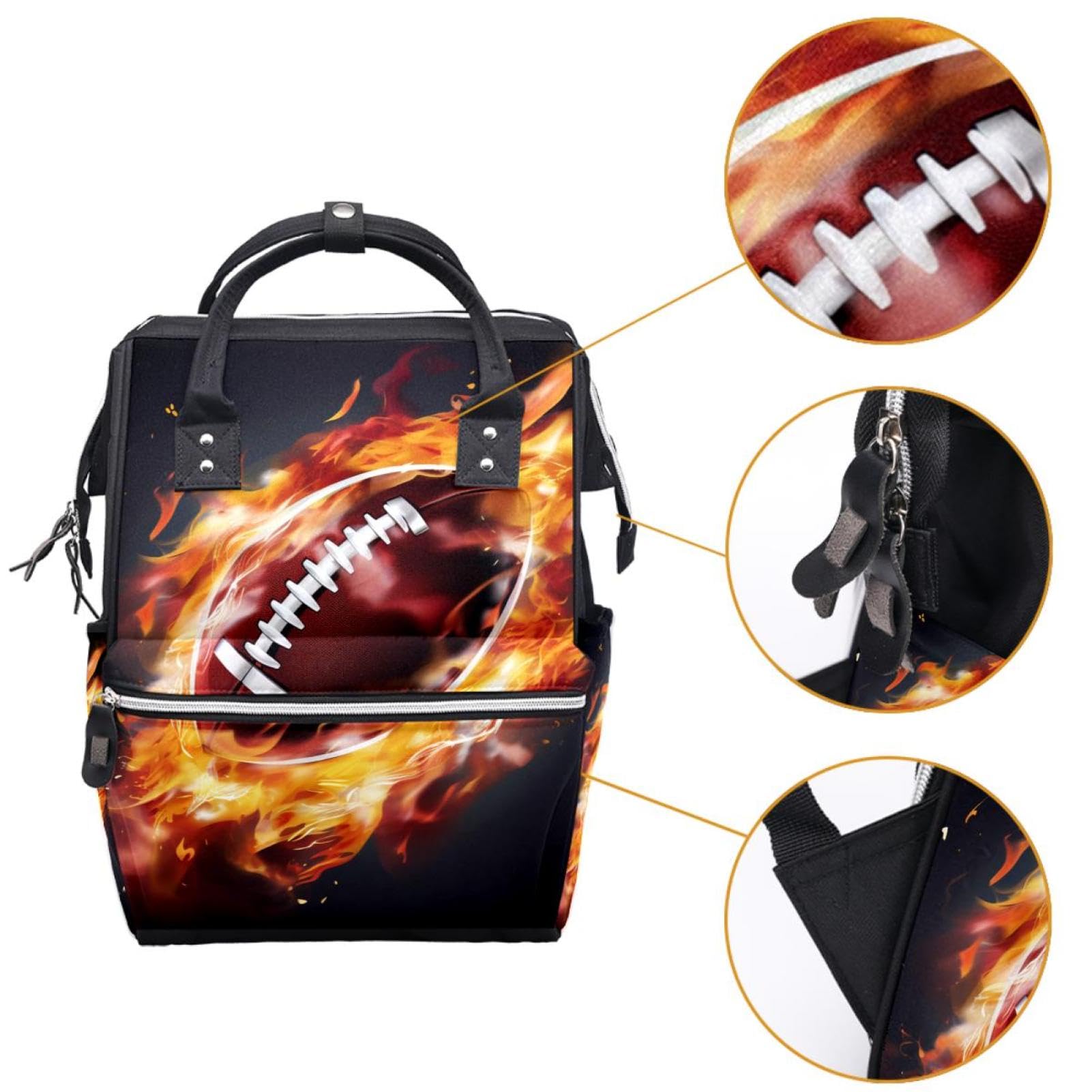 Stylish Travel Backpack for Women & Men - Durable Waterproof Hiking Backpack for Outdoor Adventures, American Football Games, and Fire Safety - Perfect for Camping, Commuting, and Travel