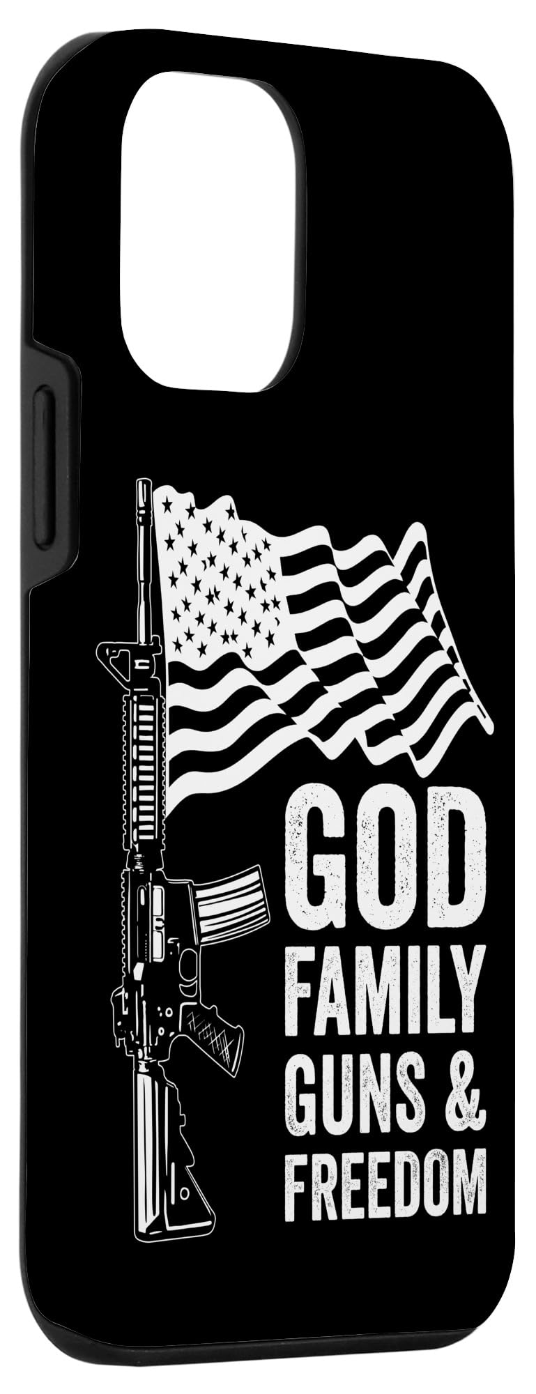 iPhone 12 Mini Case - Patriotic USA Flag & AR15 Gun Design - Slim Protective Cover for iPhone 12 Mini - Perfect for Shooting Ranges, Hunting Trips & 2nd Amendment Supporters