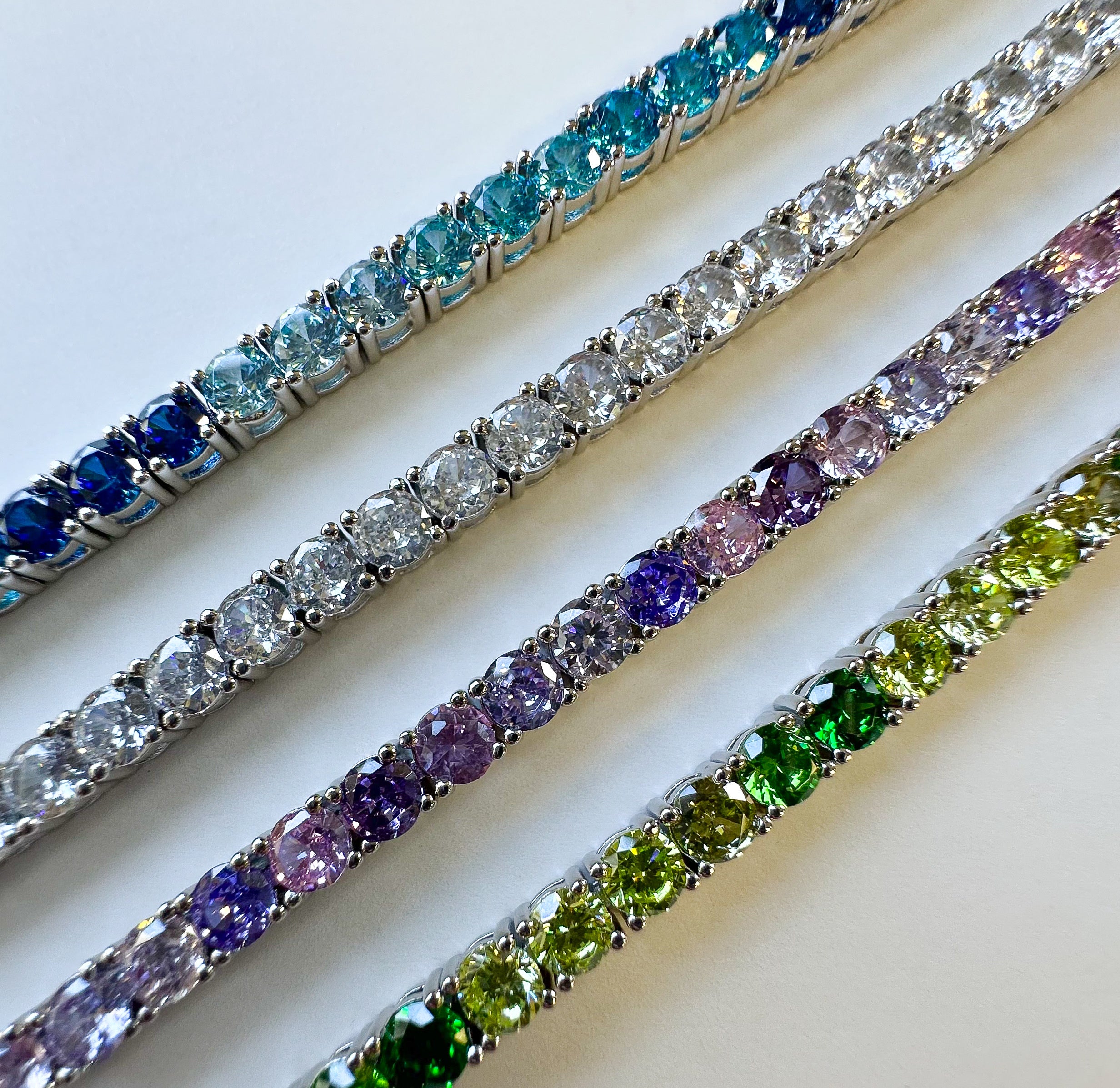 4mm Aqua Tennis Bracelet - .925 Sterling Silver Jewelry for Women | Elegant Gift for Bridesmaids, Anniversary & Special Occasions