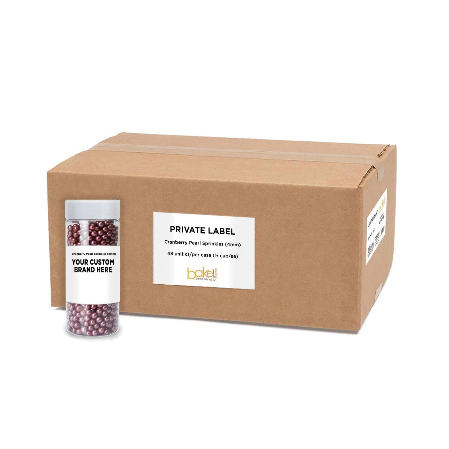 Cranberry Pearl 4mm Beads Sprinkles | Bulk 48-Pack for Cake Decorating, Jewelry Making & DIY Crafts | Private Label Wholesale