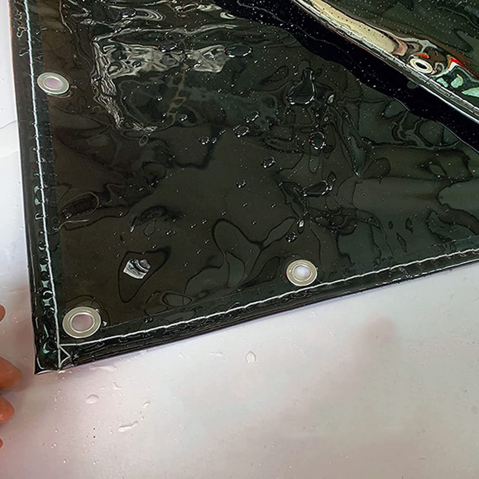 Heavy Duty Waterproof Tarpaulin - 520g/m² Black Transparent Plastic Tarp with Grommets for Greenhouse Cover, Car Protection, Outdoor Use (2.8x6m/9.2x19.7ft) | Weatherproof, Foldable & Durable for Camping, Construction & Emergency Shelter