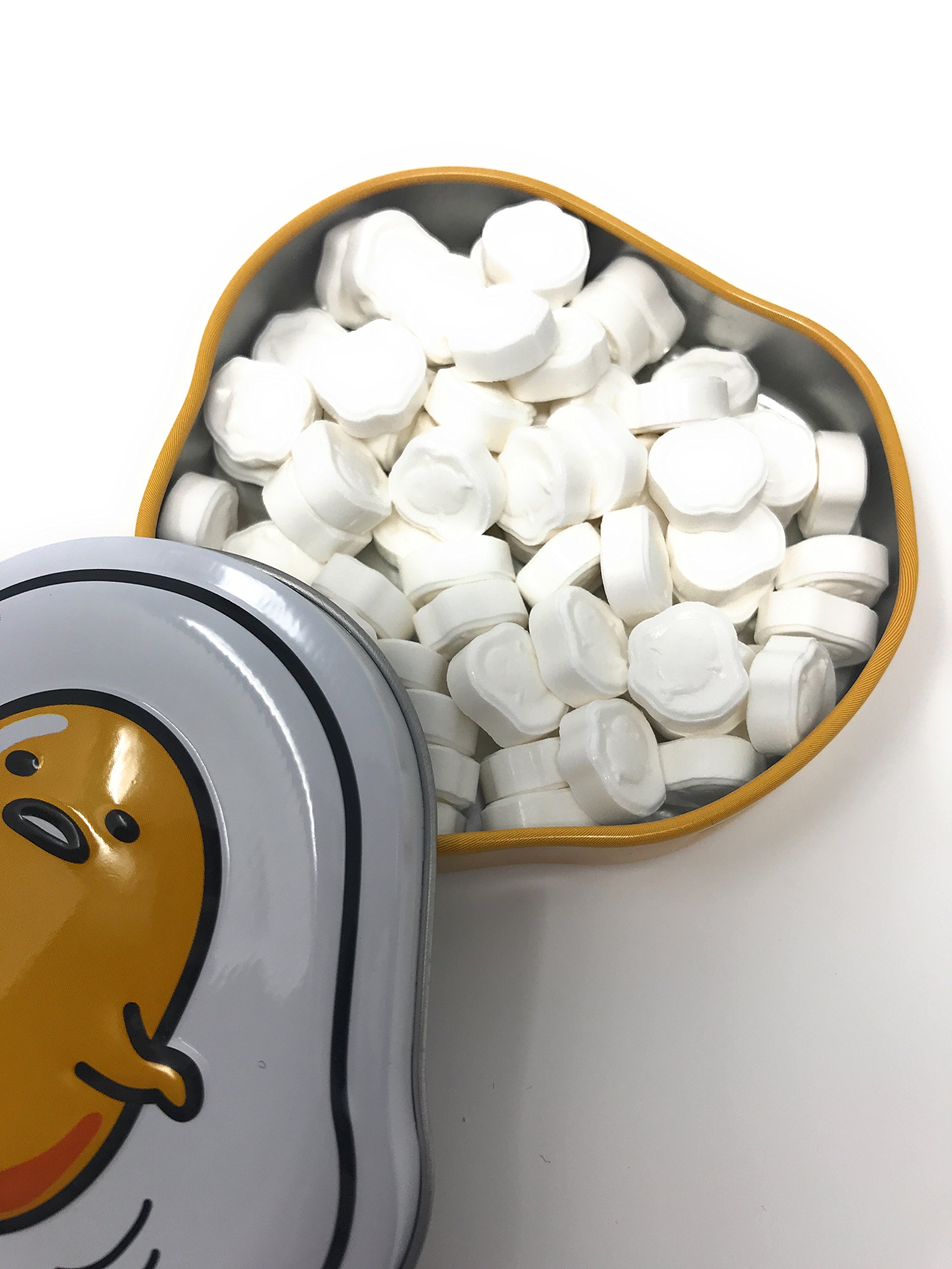 Gudetama The Lazy Egg Sanrio Collectible Vanilla Candy in Egg-Shaped Tin - Perfect for Anime Fans, Kawaii Gifts & Sweet Treats Collection