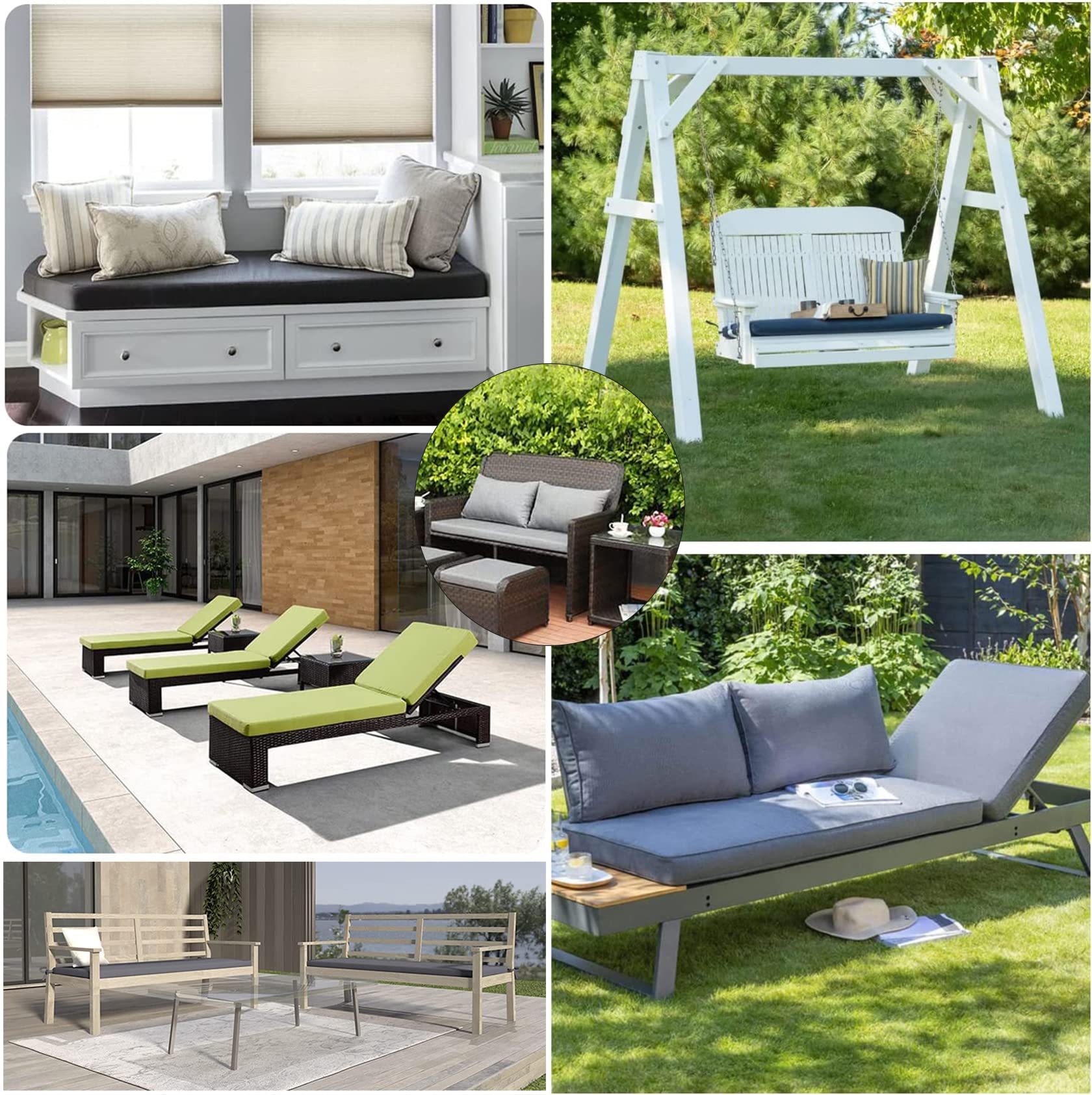 Custom Bench Cushion - Waterproof Leather Seat Pad for Indoor & Outdoor Use - Personalized Chair Cushion for Garden, Patio Furniture - Lunar Grey - Perfect for Lounging, Dining, and Relaxing in Your Backyard or Living Room