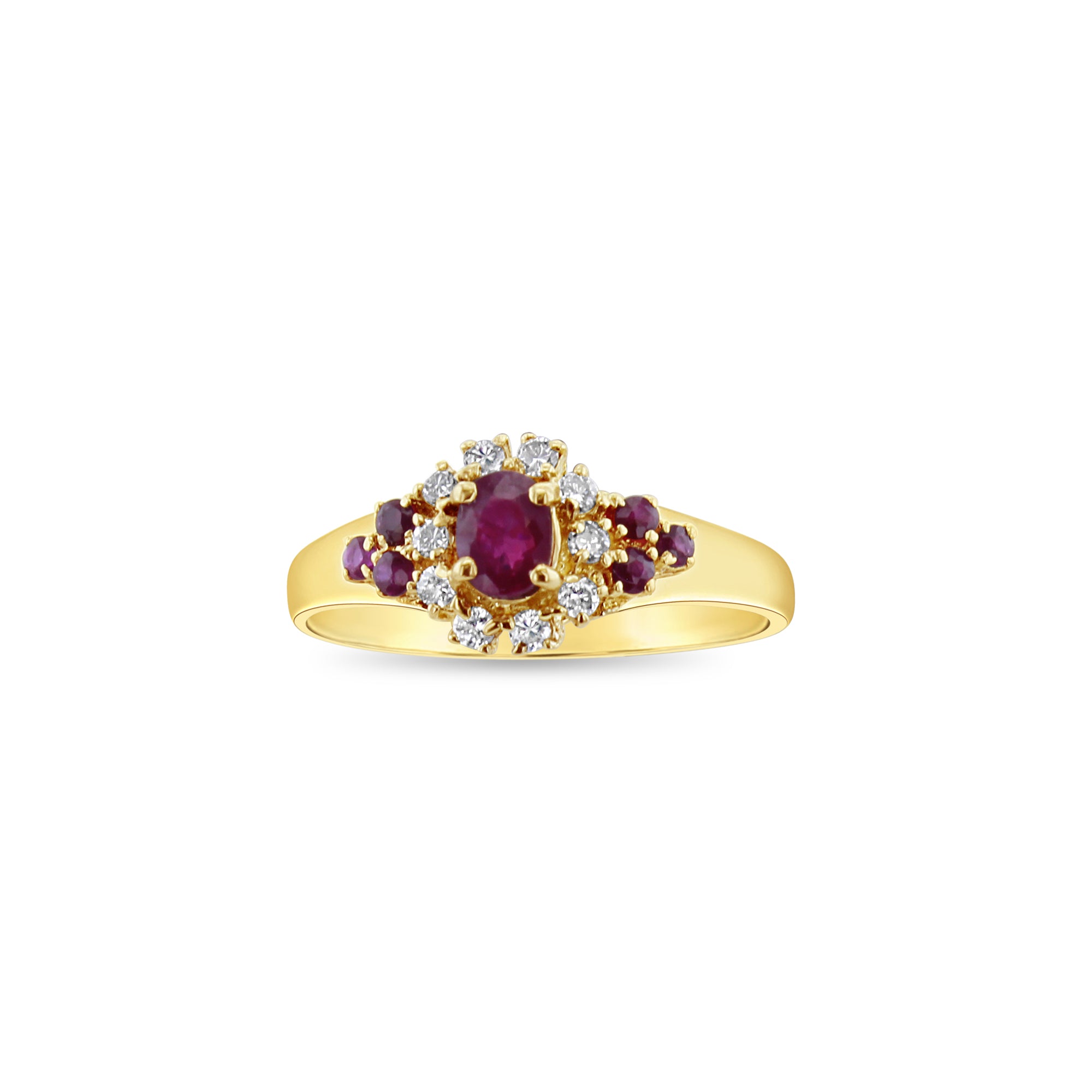 Vintage Ruby and Diamond Cluster Engagement Ring for Women - Elegant Wedding, Anniversary, or Promise Jewelry Gift