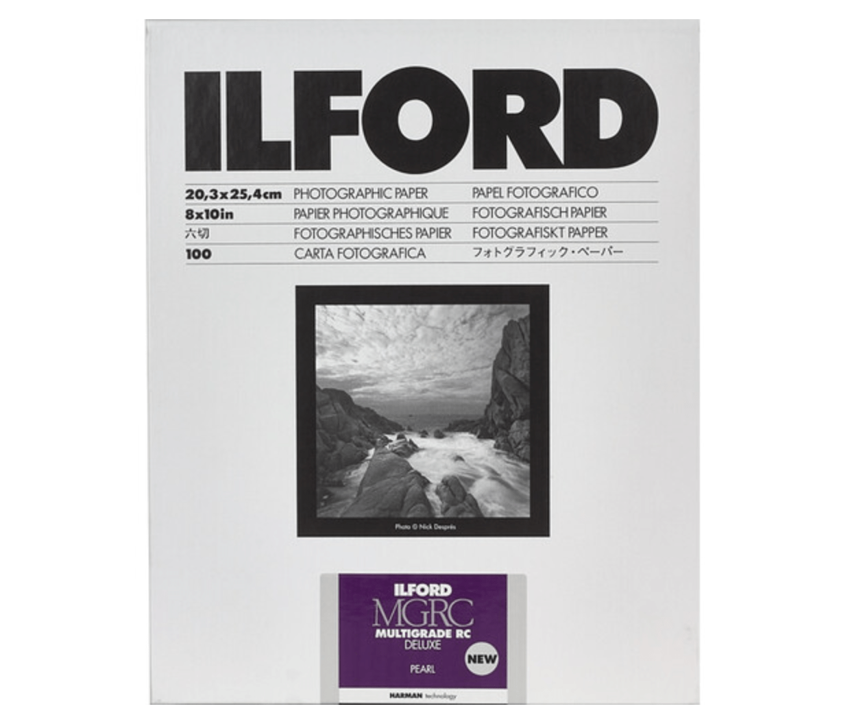 Ilford MULTIGRADE RC Deluxe Pearl Photo Paper - 8x10 Inches, 100 Sheets | Premium Black & White Printing for Darkroom, Fine Art Photography, and Professional Portraits