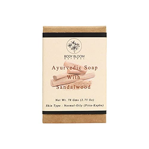 Organic Sandalwood Ayurvedic Soap for Oily Skin - 78g | 100% Natural Cold Process Handmade Soap | Vegan, Biodegradable & Palm Oil Free | Luxury Bath & Body Care for Spa, Travel & Eco-Friendly Gifting