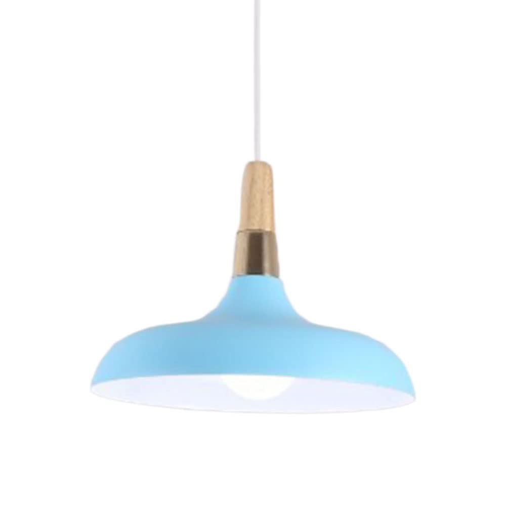 Nordic Modern Hanging Pendant Light - Industrial Style Ceiling Lamp for Kitchen, Bedroom, Home, Office & Studio - Blue Glass Shade - Perfect for Dining Areas, Workspaces & Hallway Lighting
