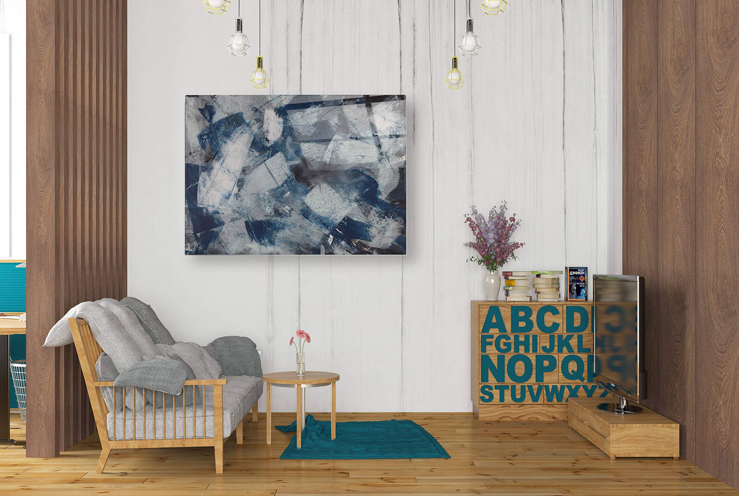 Epic Art 'Shipwreck' Acrylic Glass Wall Art - 24x36 Inches Modern Ocean Themed Home Decor - Perfect for Living Room, Bedroom or Office Wall Display