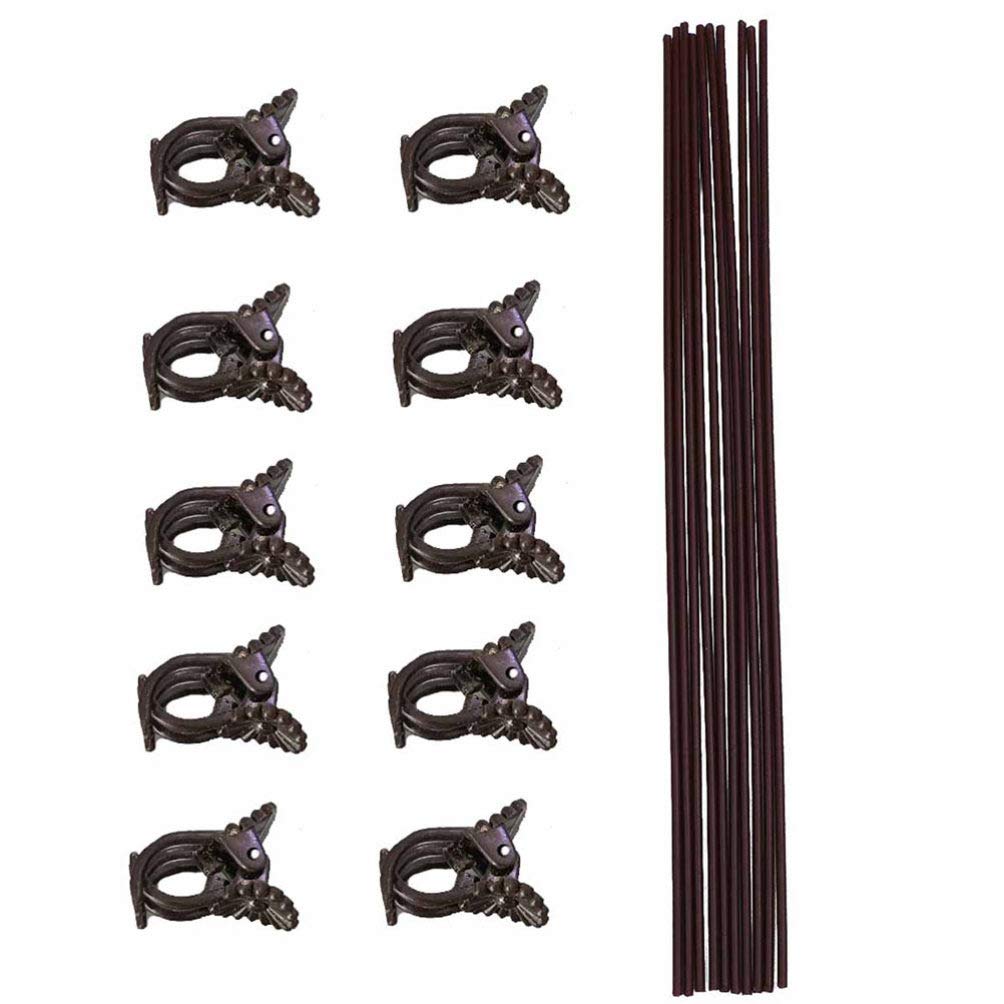 20pcs Plant Support Stakes - Garden Climbing Wall Fixing Clips & Floral Picks for Roses, Vines, Vegetables | Durable Roasting Sticks & Plant Ties for Outdoor Gardening, Backyard Decor, and DIY Projects