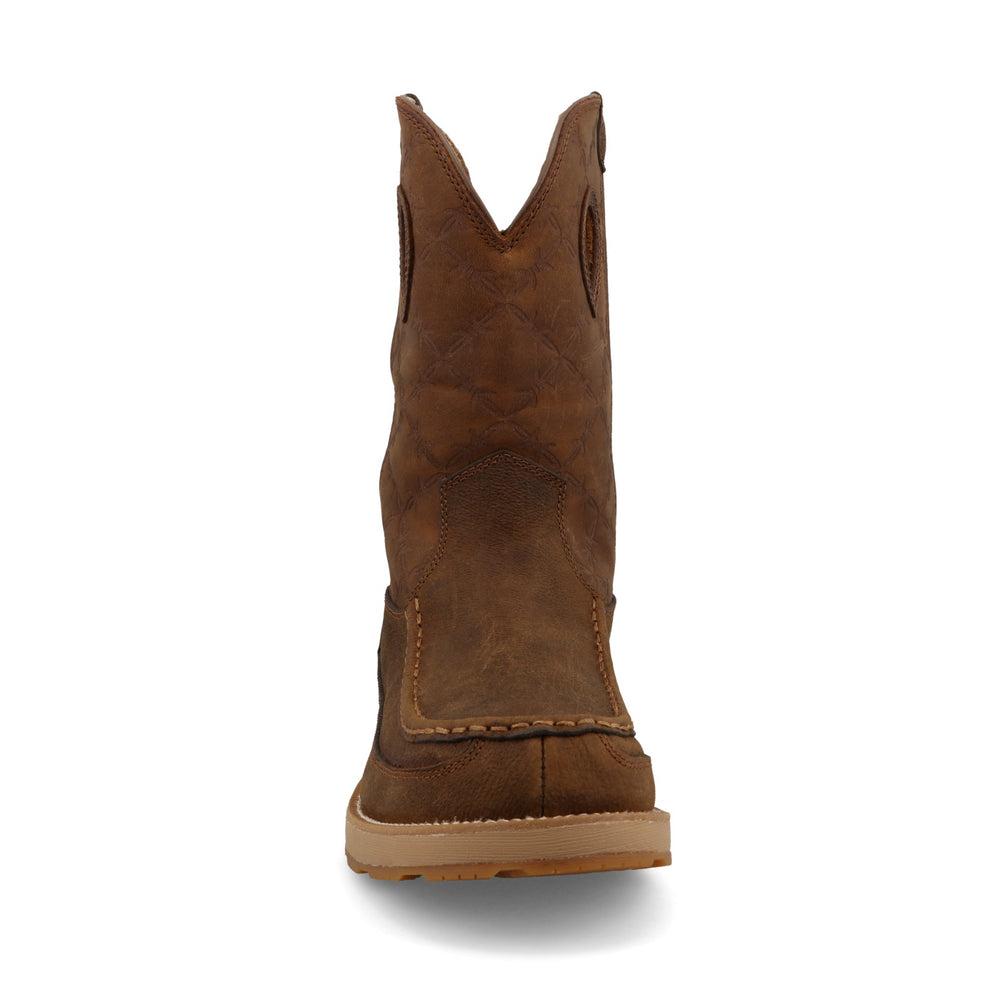 Men's 11 Work Pull-On Wedge Sole Boot - Comfortable Slip-Resistant Shoes for Construction, Warehouse & Outdoor Work