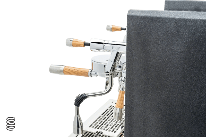 ECM Synchronika Olive Wood & Anthracite Espresso Machine - Professional Barista-Grade Coffee Maker for Home & Cafe Use