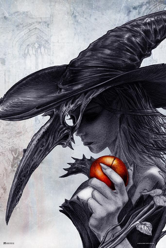 Alchemy So Mote It Be Witch with Poison Apple - Gothic Wall Art Poster 36x54 | Witchy Room Decor, Wiccan Occult Decorations, Horror Goth Aesthetic | Perfect for Halloween, Witchcraft Altars & Dark Academia Bedrooms