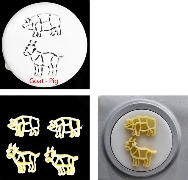 Electric Philips Farm Shape Pasta Maker for Kids - 2 in 1 Goat & Pig Pasta Discs | Automatic Pasta Machine with Attachments | Fun Kitchen Appliance for Children's Cooking Activities | Perfect for Family Bonding, Kids' Parties & Creative Play