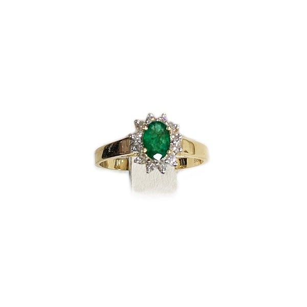 14K Yellow Gold Emerald Ring for Women - Elegant Solitaire Green Gemstone Jewelry for Engagement, Wedding & Special Occasions