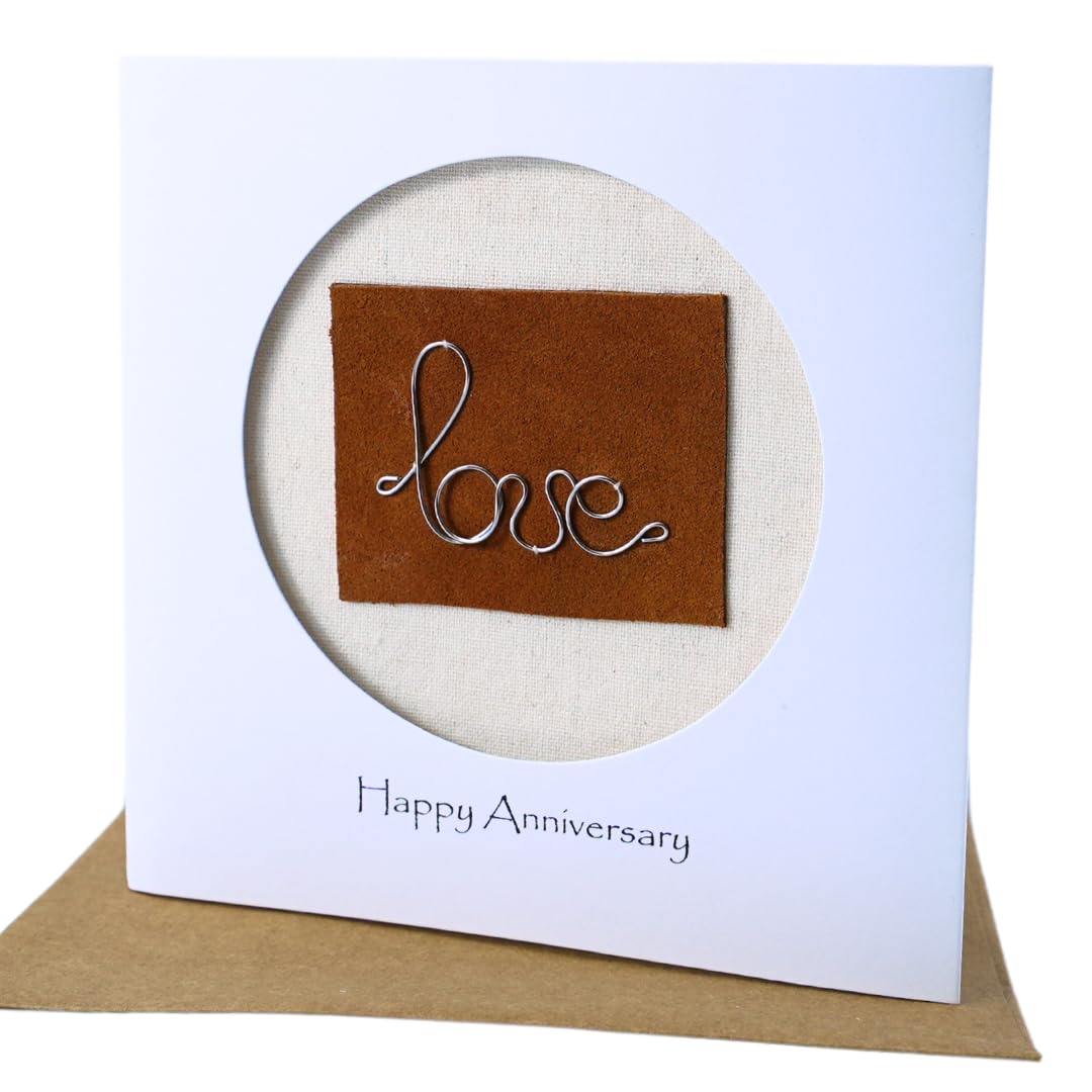 Handmade Steel Iron Wire Love Anniversary Card for Couple - Romantic Valentine's Day & 6th Wedding Anniversary Gift for Wife, Husband, Her or Him | Perfect for Romantic Occasions, Anniversaries & Special Celebrations