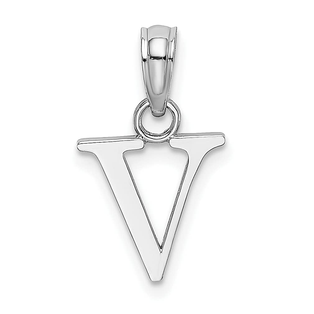 10K White Gold Initial Monogram Letter Charm Necklace - Personalized Name Pendant for Women | Elegant Fine Jewelry Gift for Her | Perfect for Anniversaries, Birthdays & Special Occasions