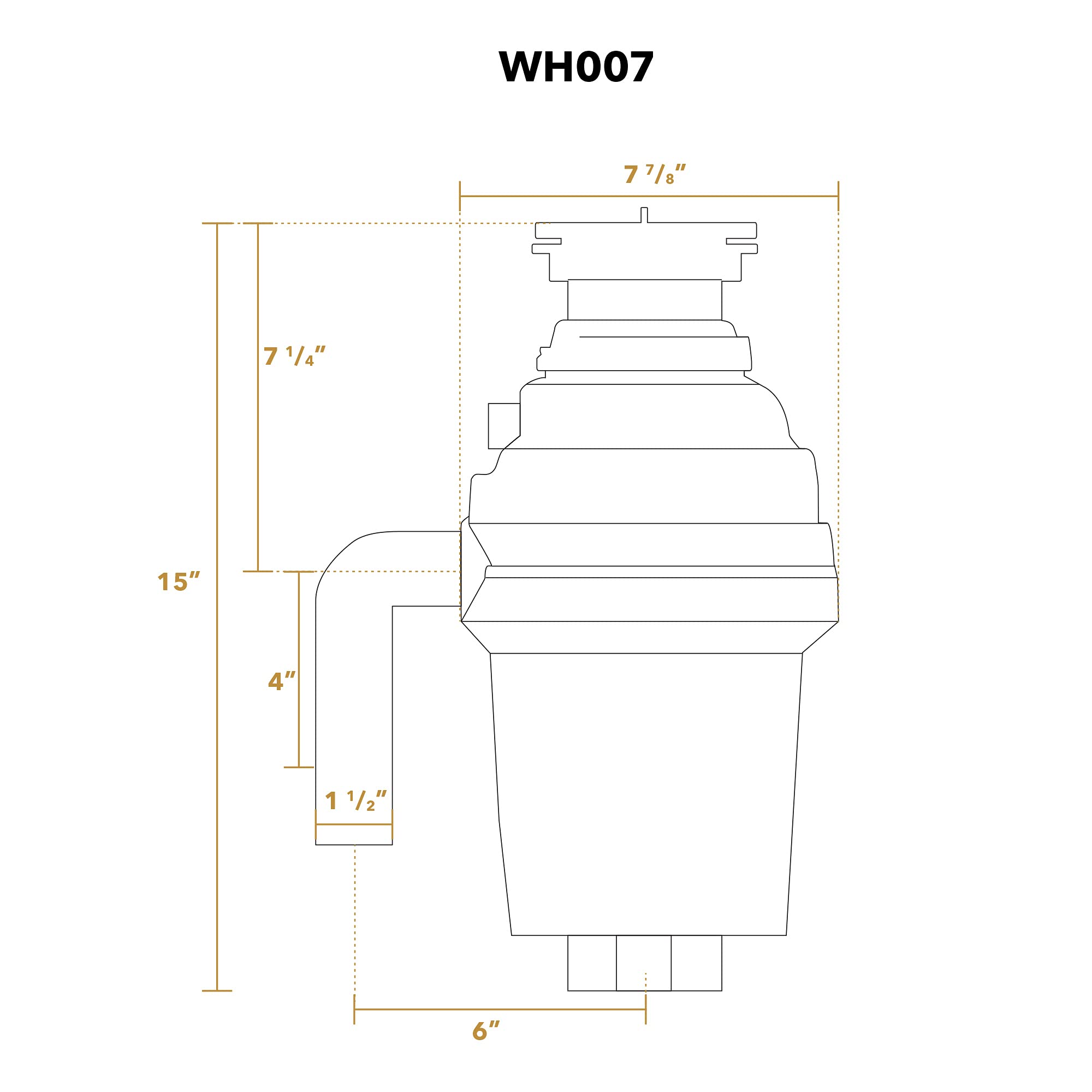 Cyclonehaus High Efficiency Kitchen Garbage Disposal with Solid Brass Flange - Powerful Food Waste Grinder for Sink Drain Cleaning & Eco-Friendly Home Use