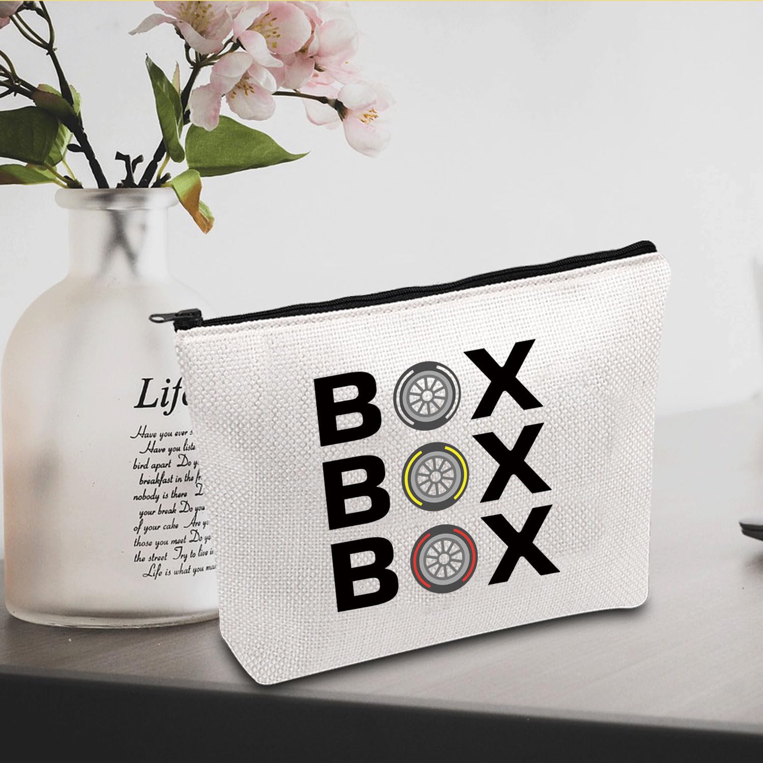 JXGZSO Funny Car Racing Cosmetic Bag - Waterproof Makeup Pouch for Racing Fans | Perfect Gift for Boyfriend, Husband & Car Enthusiasts | Great for Travel, Gym & Daily Use