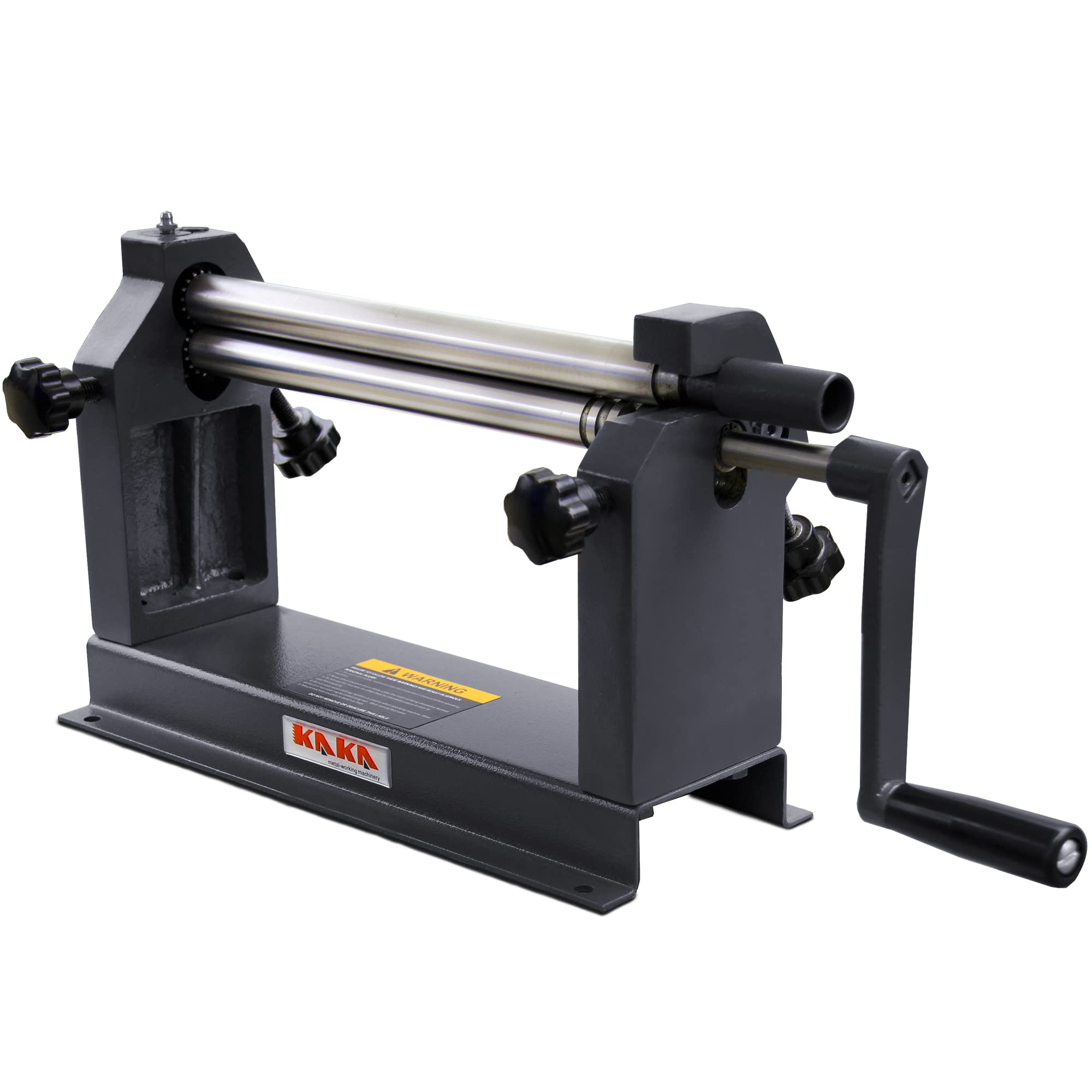 KAKA INDUSTRIAL W01-1222 12-Inch Metal Sheet Bending Roller Machine - 22 Gauge Steel Capacity with Removable Rollers for Metalworking & DIY Projects