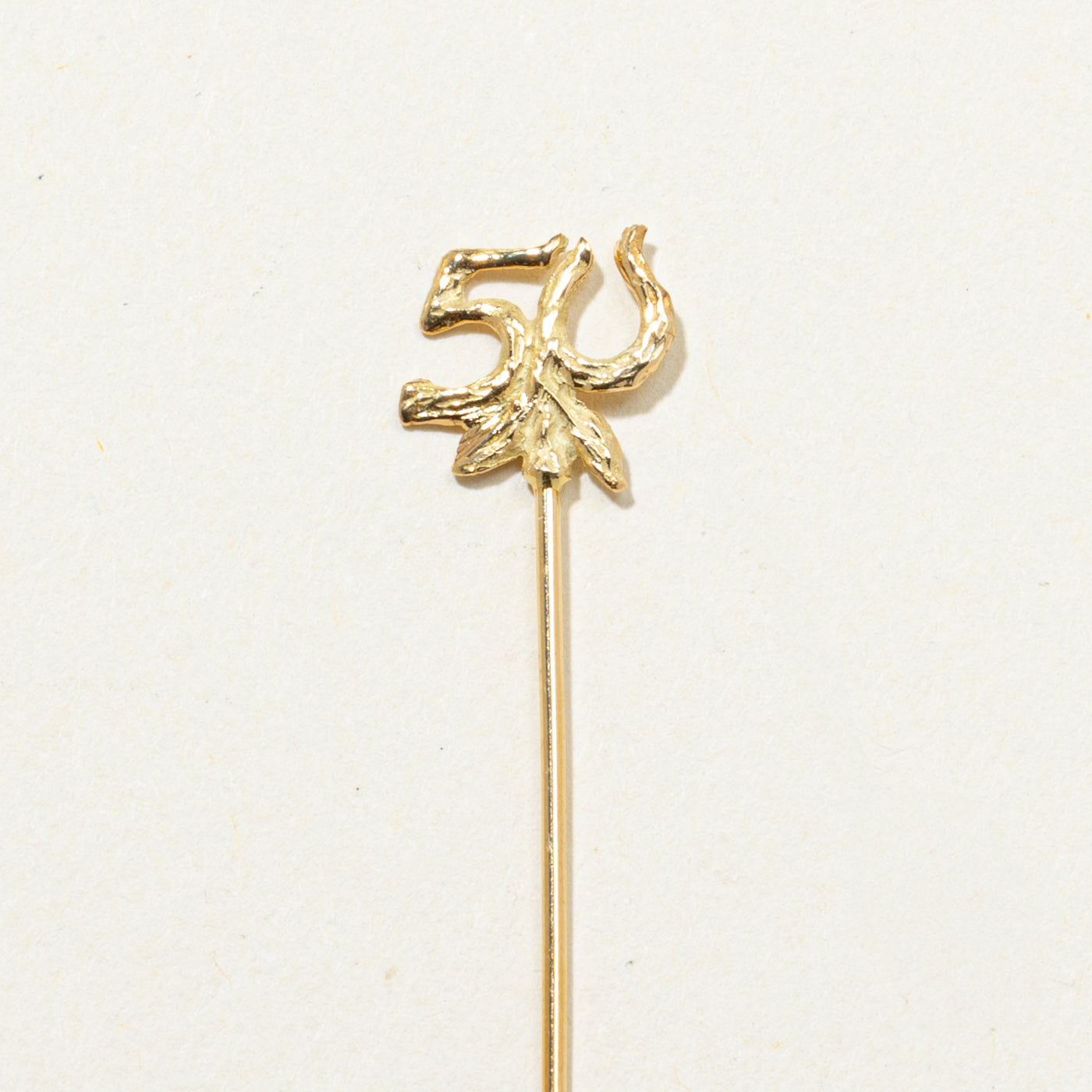 18k Yellow Gold '50' Pin by Cavelti - Elegant Jewelry for Birthdays, Anniversaries & Special Occasions