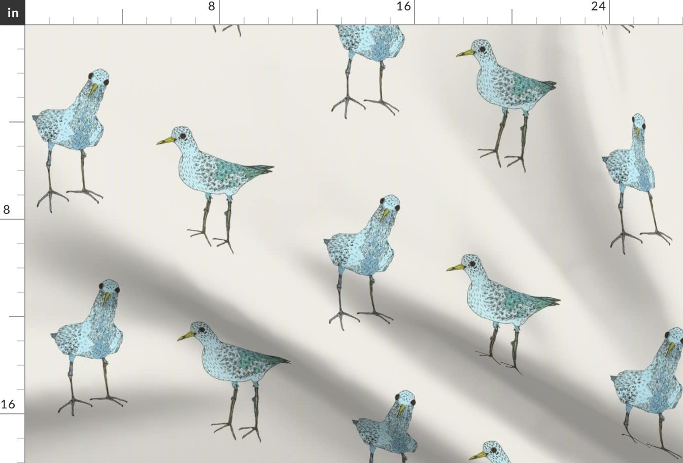 Blue Birds Printed Upholstery Velvet Fabric - Fat Quarter for Home Decor, Apparel & DIY Projects | Spoonflower Fabric - Sweet Animal Design for Cushions, Curtains & Clothing