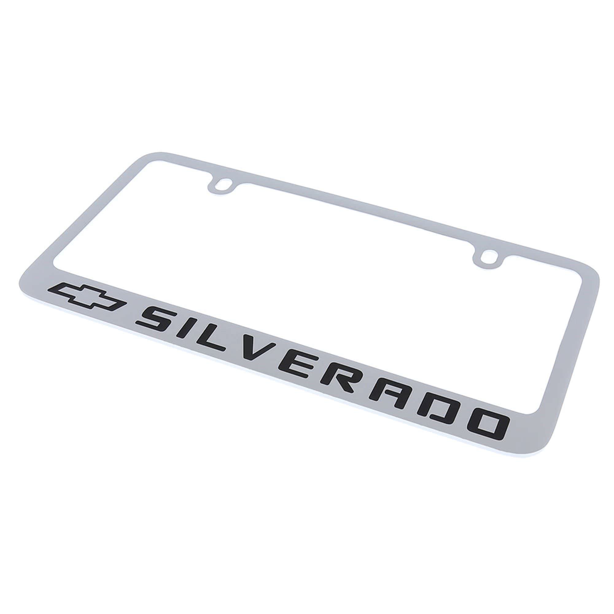 Chrome Metal License Plate Frame for Chevrolet Silverado - Durable & Stylish Car Accessory for Trucks & SUVs - Perfect for Customizing Your Vehicle