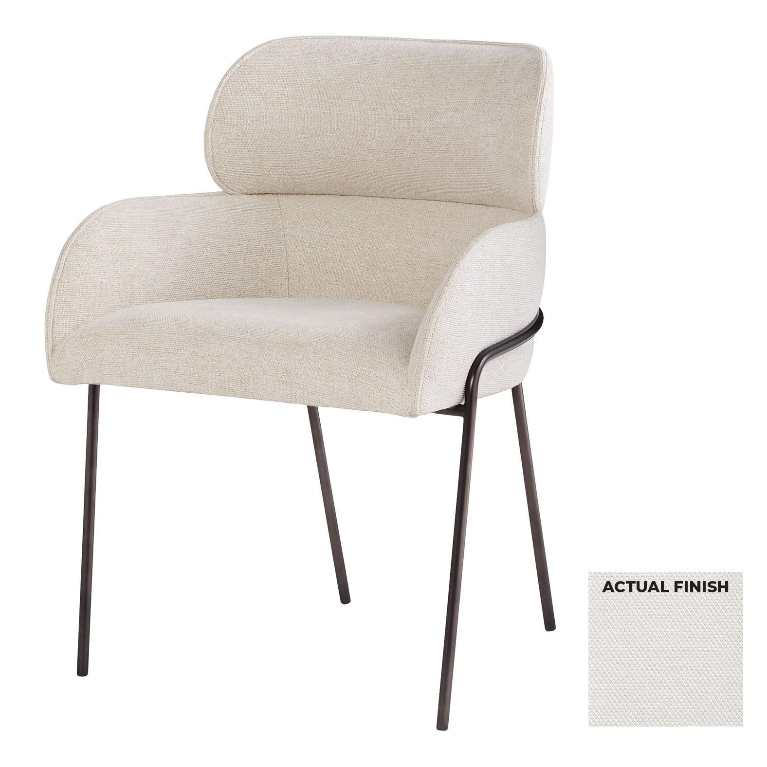 Cyan Design 11793 Julian Dining Chair J-18058 - Off White Geometric Weave Upholstered Side Chair for Modern Dining Room & Kitchen