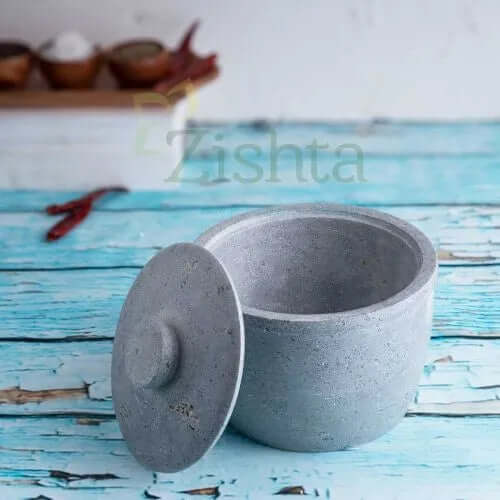 Premium Soapstone Kitchen Storage Containers - Natural Spice Jars & Yogurt Maker Set for Indian Curd - Eco-Friendly Pantry Organization for Herbs, Tea, Coffee & Dry Goods - Perfect for Home Chefs & Ayurvedic Cooking