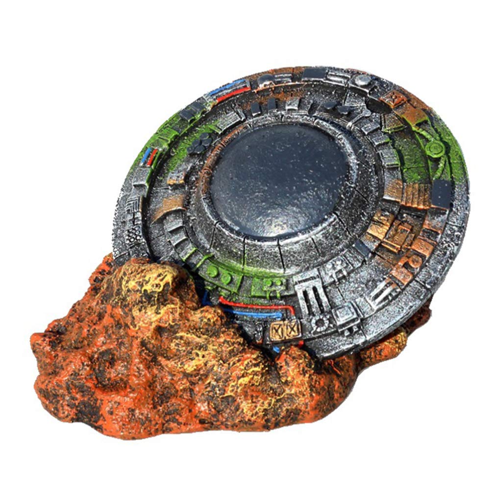 Unique Aquarium UFO Decorations - Crashed Spaceship Resin Ornament for Fish Tank | Perfect for Underwater Scenes & Sci-Fi Themed Aquascaping