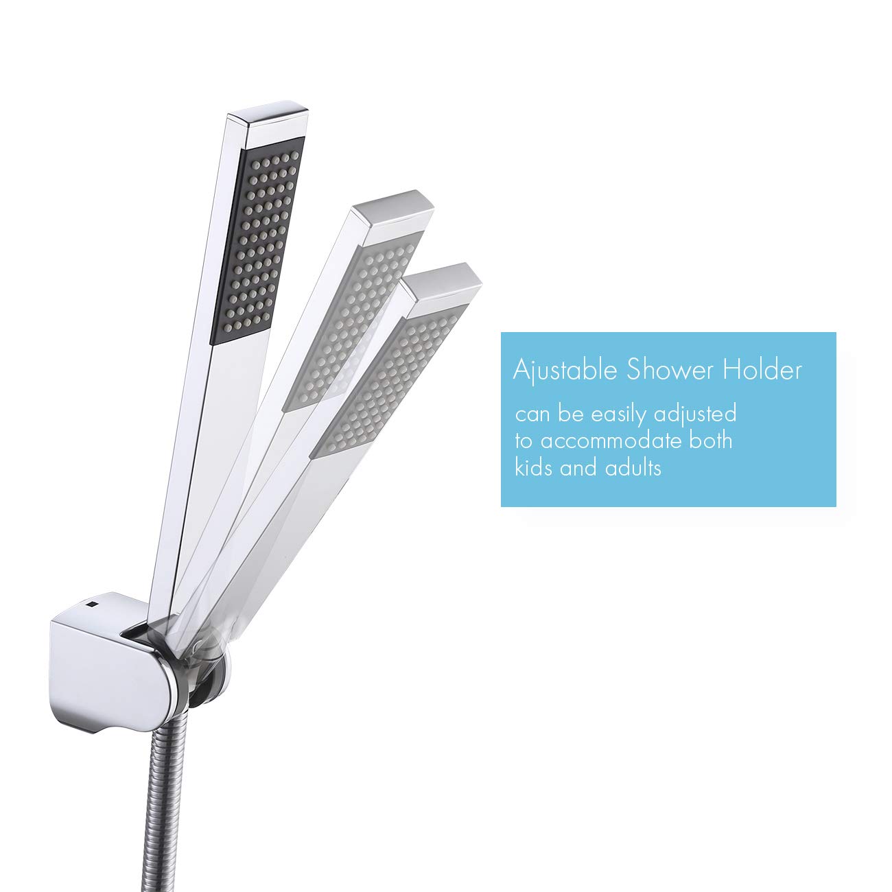 Premium KES Brass Handheld Shower Head with 5-Foot Hose - Polished Chrome Finish - Adjustable Spray Settings - Perfect for Bathrooms, Spa-Like Showers & Pet Grooming