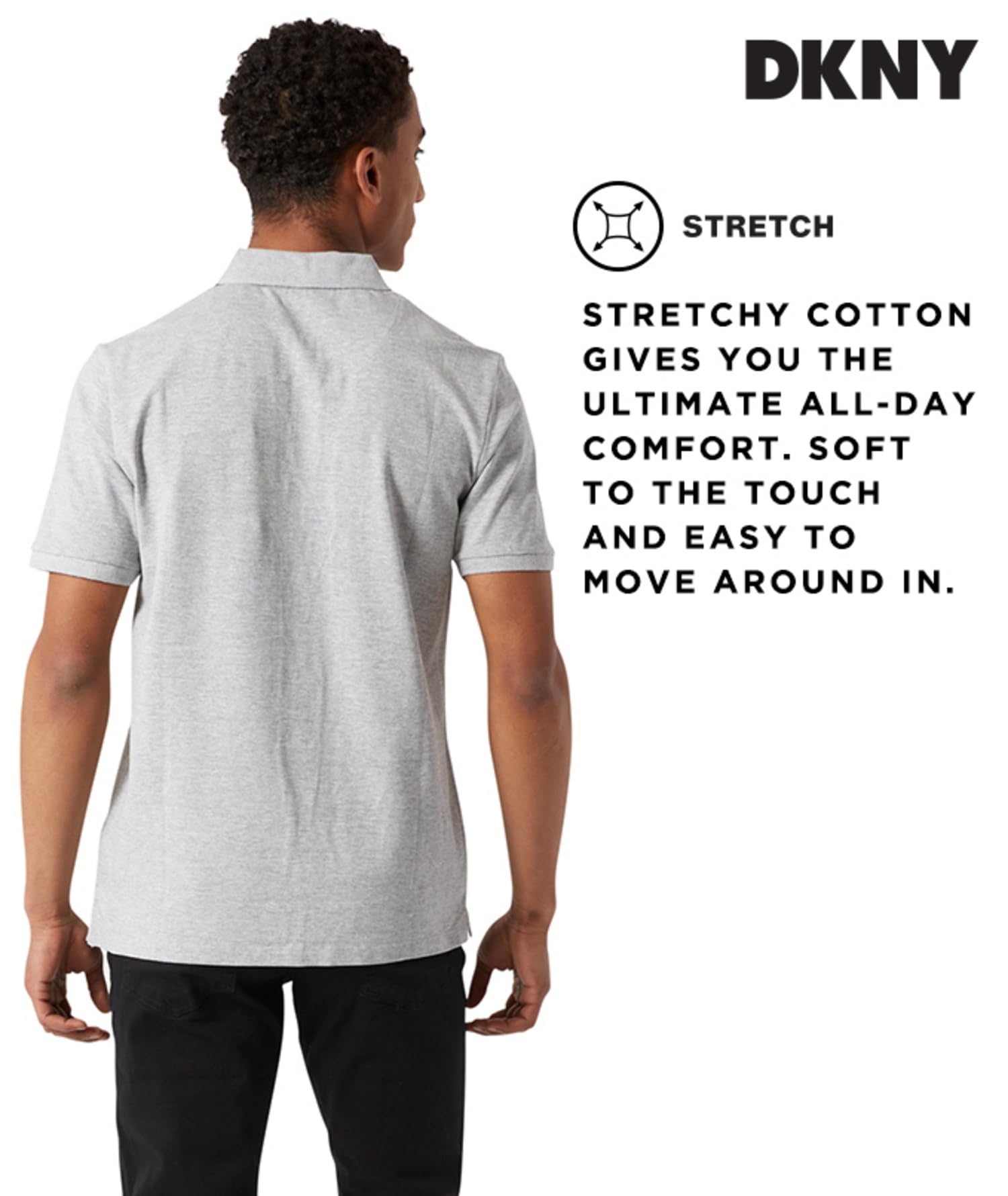 DKNY Men's Polo Shirts - Soft Stretch Casual Cotton Short Sleeve Shirts | Modern Fit Comfortable Mens Polos for Work, Golf & Everyday Wear