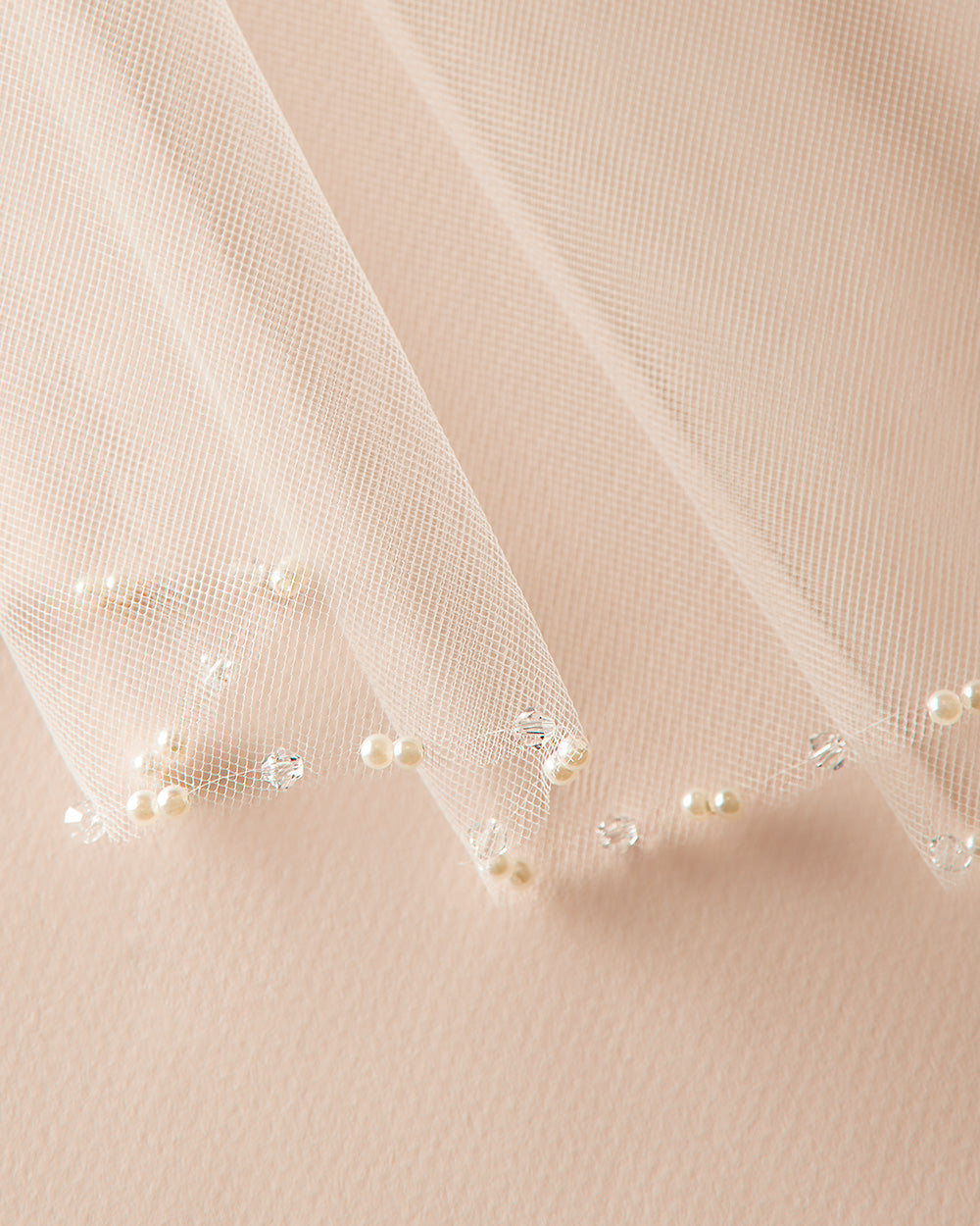 Claire Pearl Wedding Veil - Elegant Bridal Accessory for Church Ceremony & Romantic Photos | Pearl Embellished Tulle Veil with Comb | Perfect for Traditional & Beach Weddings