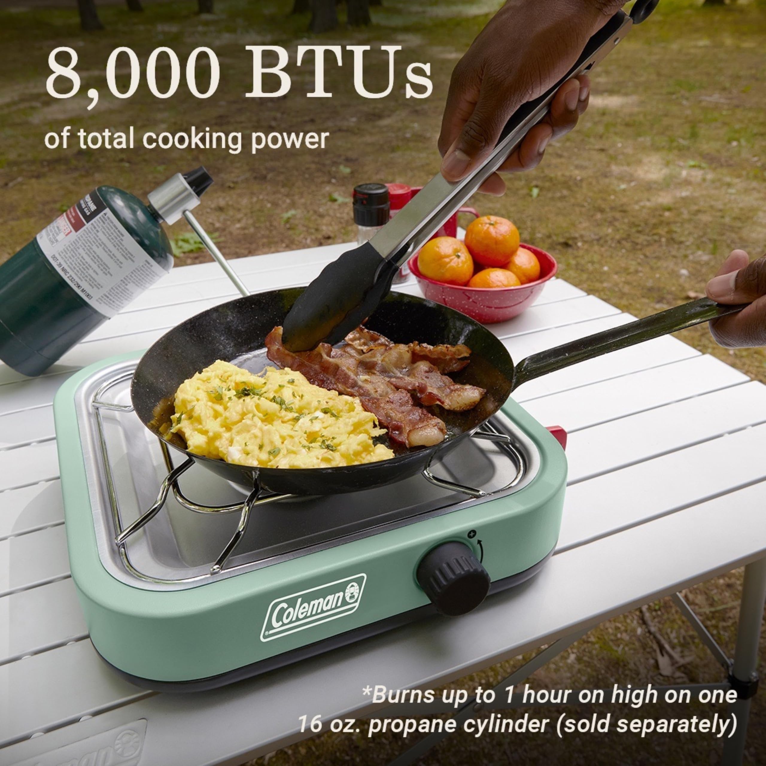 Coleman Cascade 18 Portable Propane Camping Stove - 1 Burner Outdoor Cooking Stove for Camping, Backyard BBQ, Tailgating & Beach Cookouts | Perfect for Outdoor Adventures, Picnics & Festivals