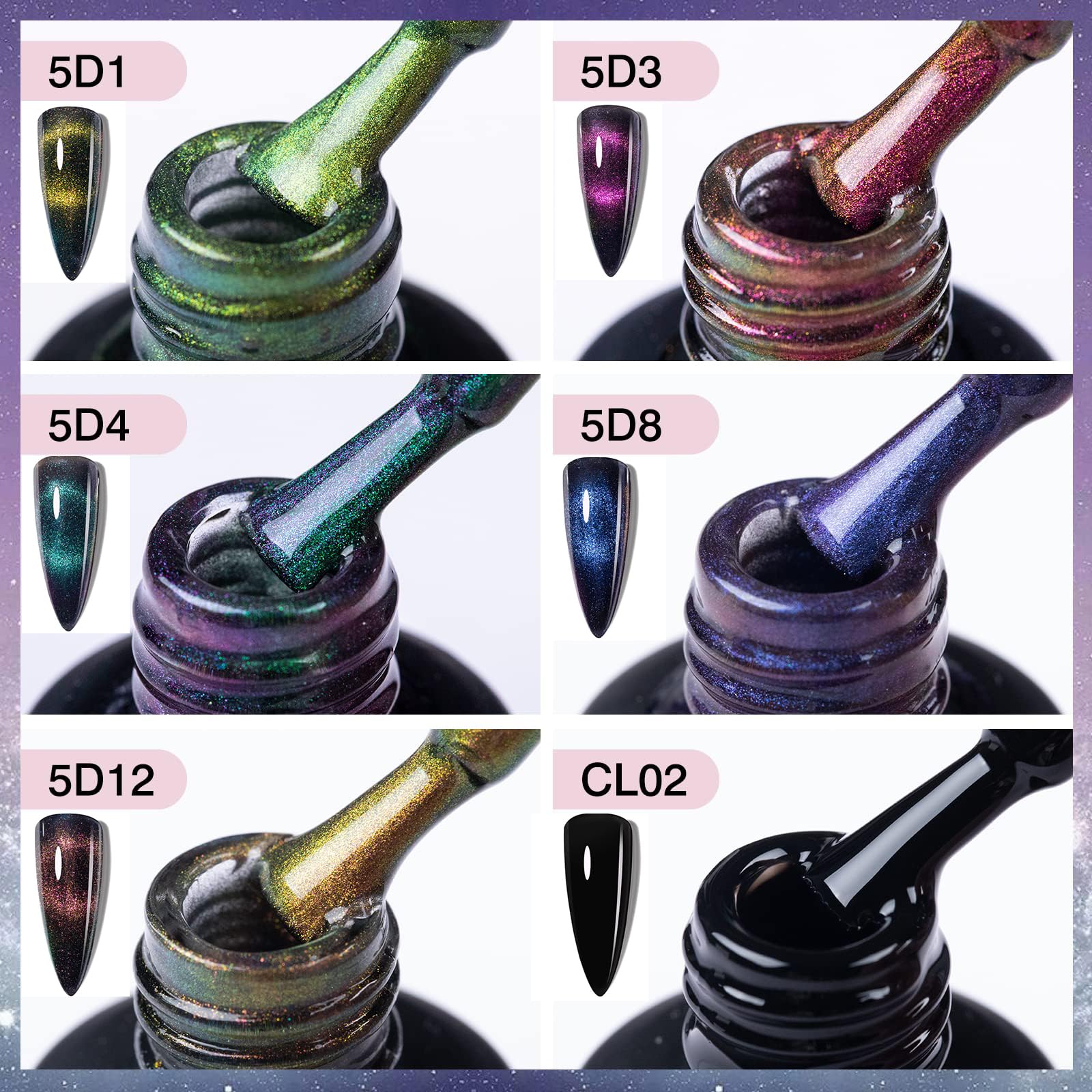 Mobray 9Pcs 9D Cat Eye Gel Nail Polish Set - Professional Salon Kit, Soak Off UV LED Nail Polish for DIY Nail Art, All Seasons Long Lasting Manicure - Perfect for Home Use, Gifts & Special Occasions