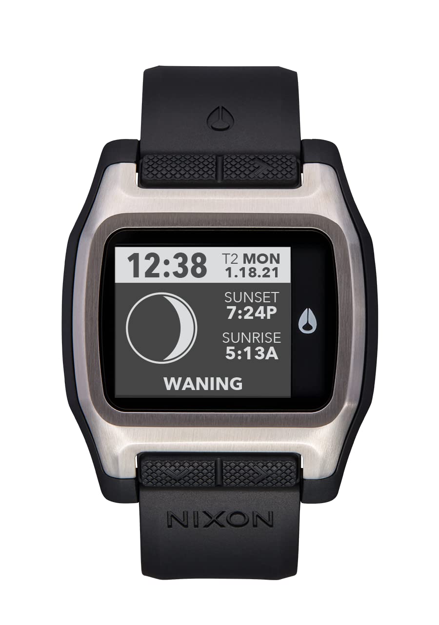 NIXON High Tide A1308 Digital Watch for Men & Women - 44mm Customizable Face, 23mm PU Band - Waterproof Surfing, Diving & Fishing Watch - Perfect for Outdoor Sports, Beach Activities & Water Adventures