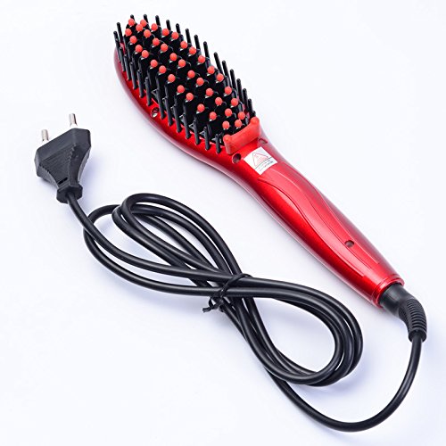 Electric Hair Straightener Brush with Digital Control - Fast & Easy Straightening, Anti-Scald Design for Smooth & Frizz-Free Hair | Perfect for Home Use, Travel & Salon Styling