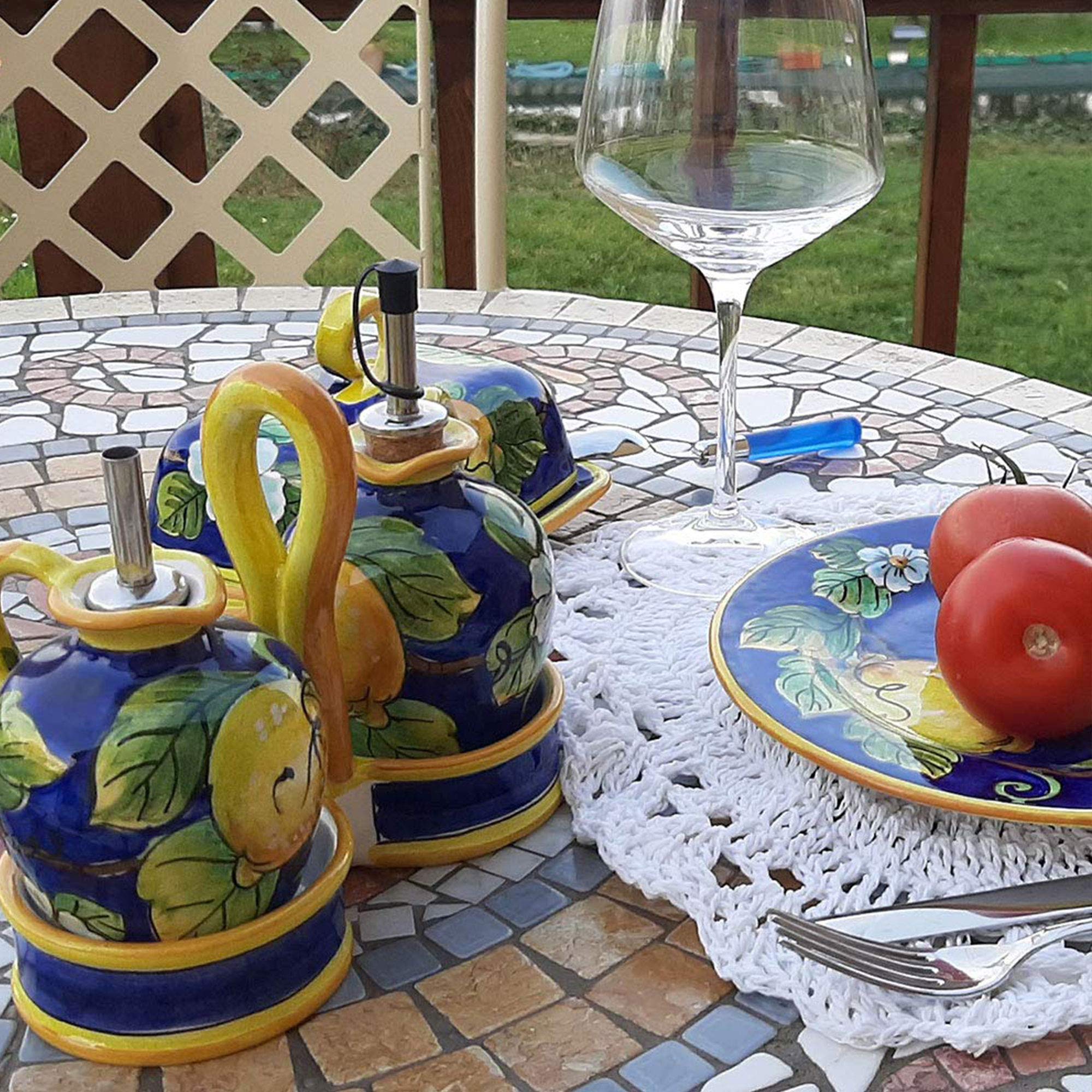 Italian Hand-Painted Ceramic Cheese Board - 10.38