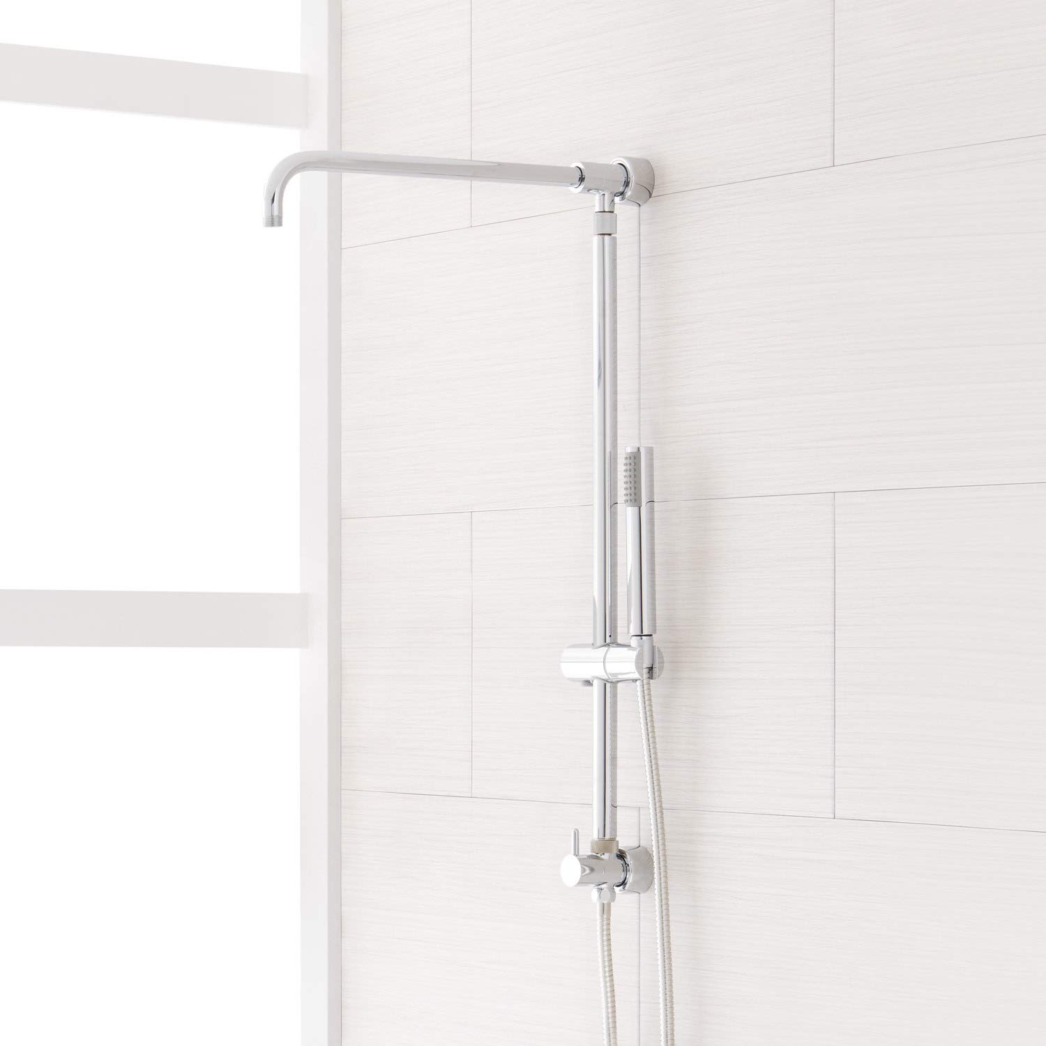 Signature Hardware 926285-1.6-LV Hawick Exposed Shower System with Hand Shower - Polished Brass Finish, 1.6 GPM Flow Rate, Ideal for Modern Bathroom Renovations and Spa-Like Shower Experiences