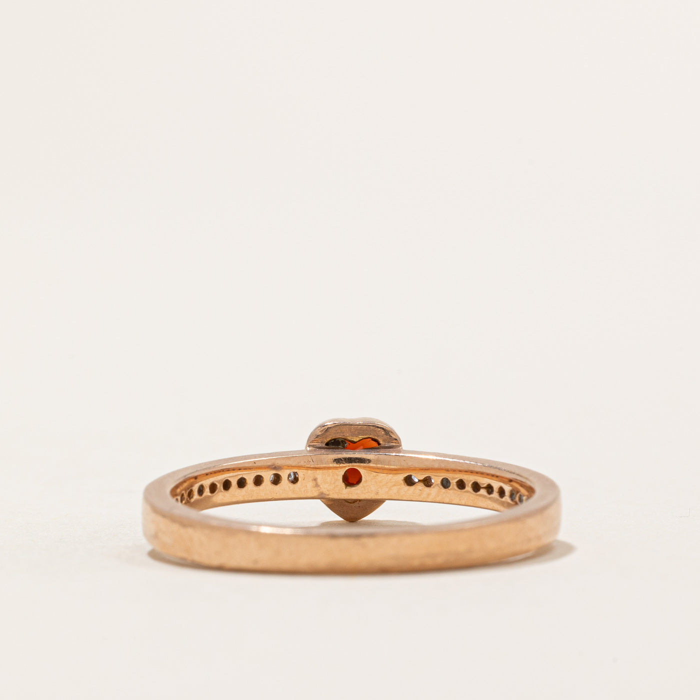 Garnet Heart & Diamond Ring - 0.22ct Garnet with 0.04ctw Diamond Accents - Size 8.5 - Perfect for Valentine's Day, Anniversary & Romantic Gifts